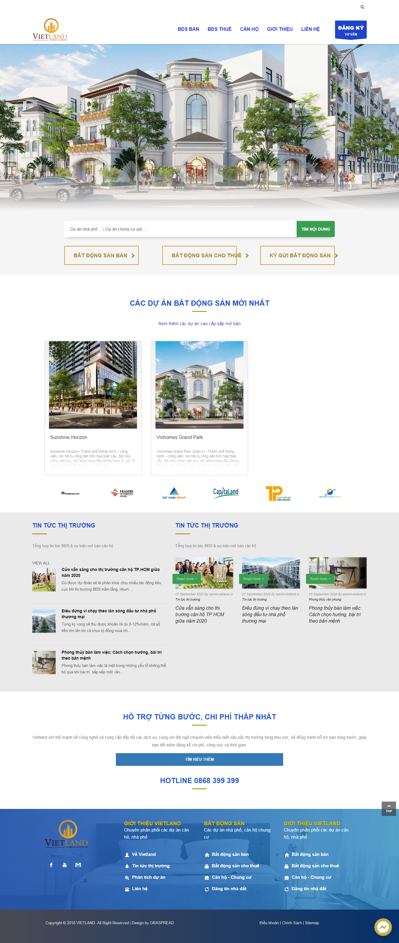 Thiết kế Website Web bán chung cư - vietlandvn