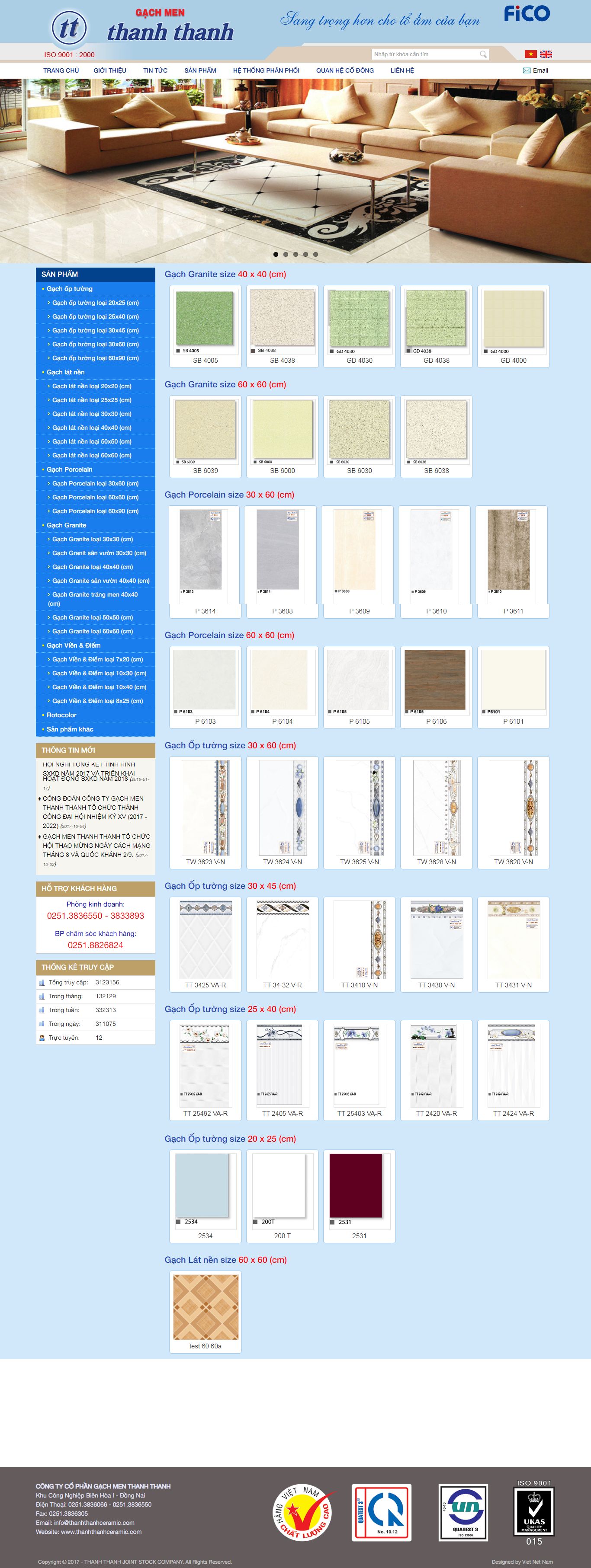 [gachviglacera] Thiết kế Website Web sản xuất gạch men - thanhthanhceramiccom