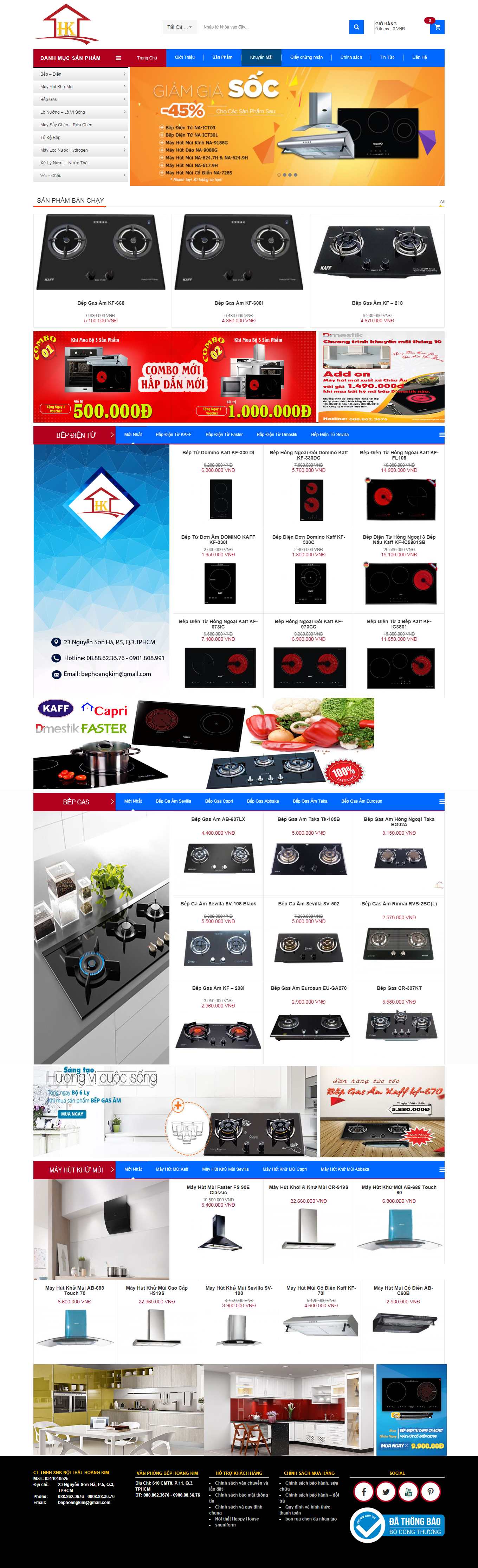 [dienmayquanghanh] Thiết kế Website Web bán nồi cơm điện - bephoangkimcom