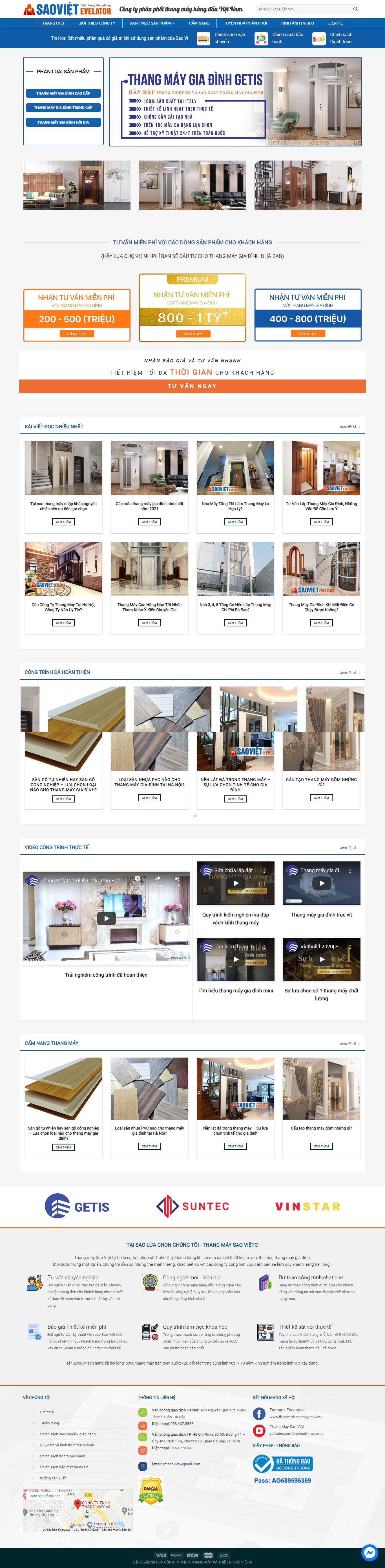 [tudonghoabachkhoa] Thiết kế Website Web bán công ty thang máy - thangmaysaovietcom