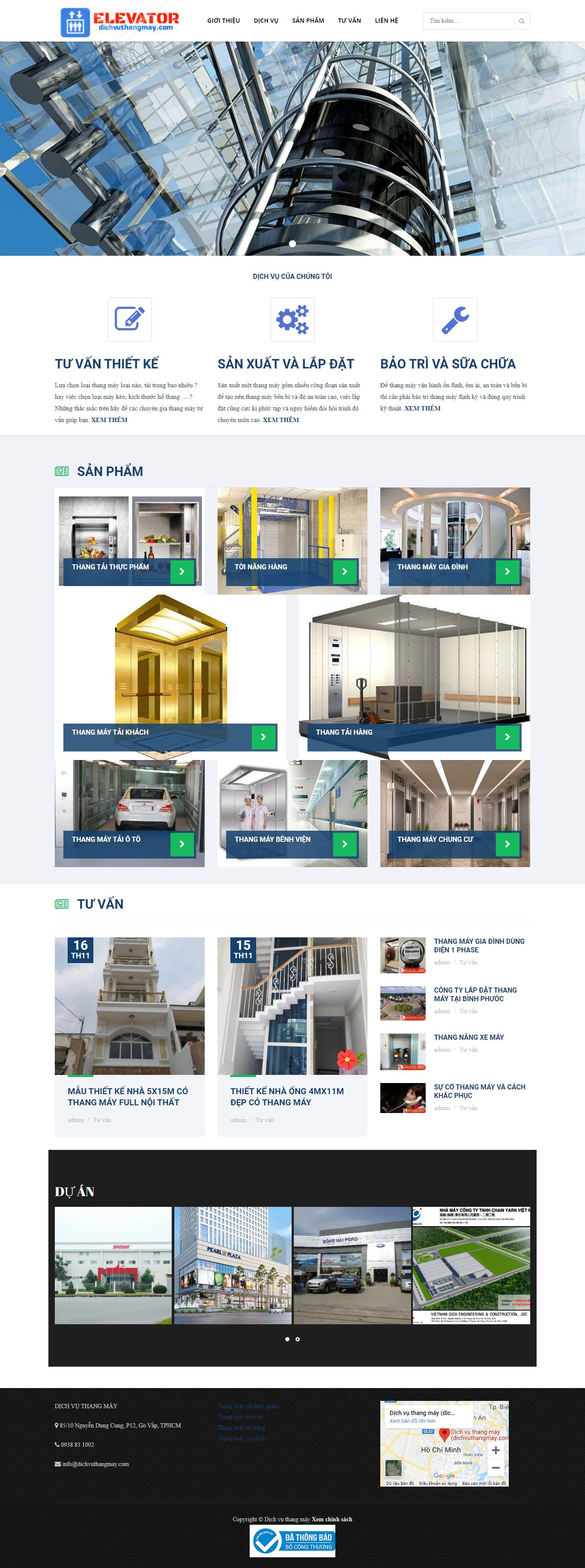 [tudonghoabachkhoa] Thiết kế Website Web bán công ty thang máy - dichvuthangmaycom