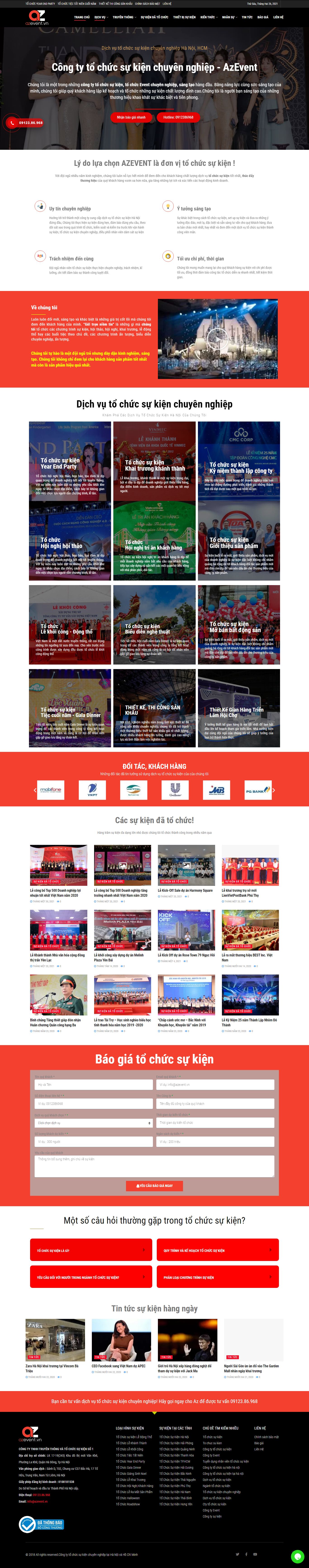 [mtd] Thiết kế Website Web công ty tổ chức sự kiện - azeventvn