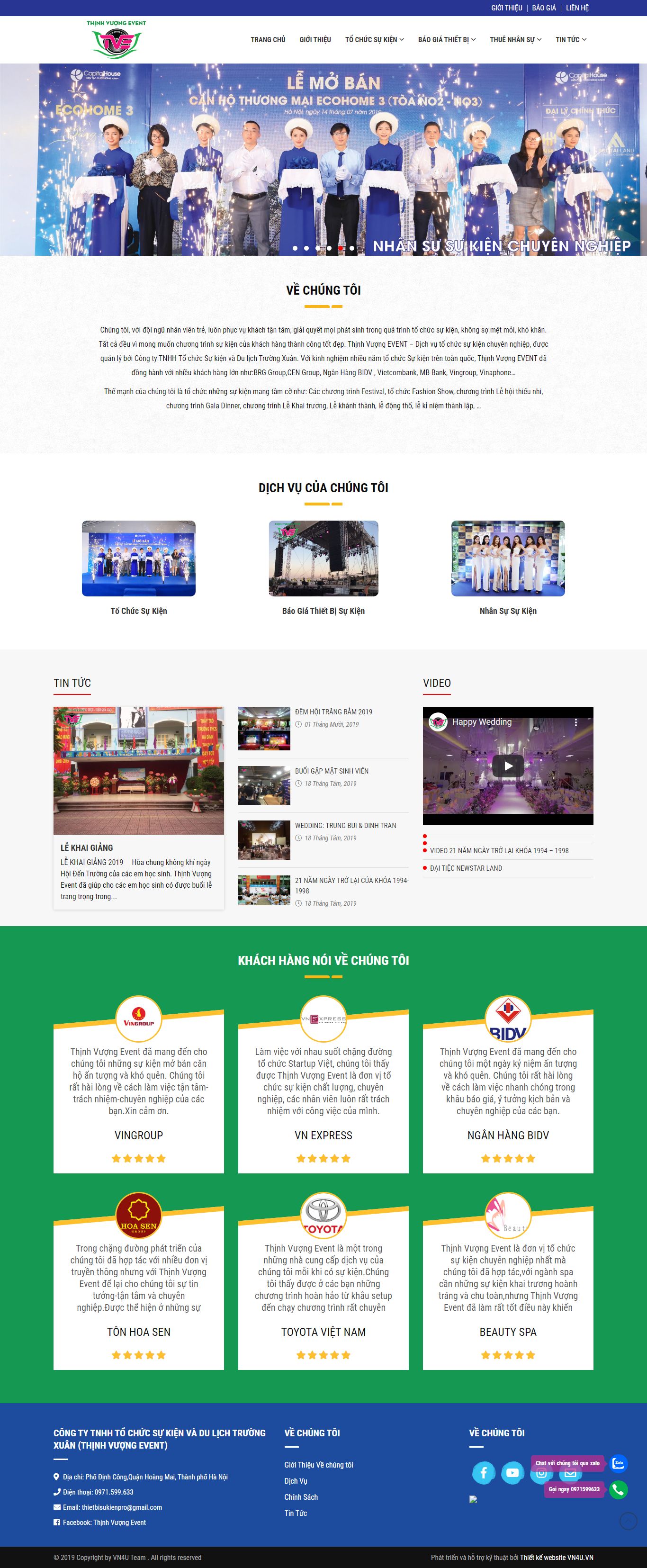 [mtd] Thiết kế Website Web công ty tổ chức sự kiện - thinhvuongeventcom