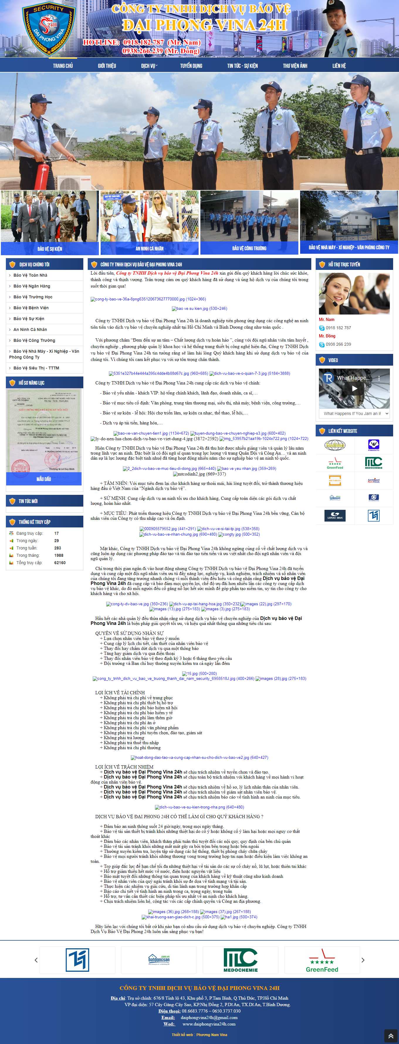 Thiết kế Website web an ninh - bảo vệ - daiphongvina24hcom