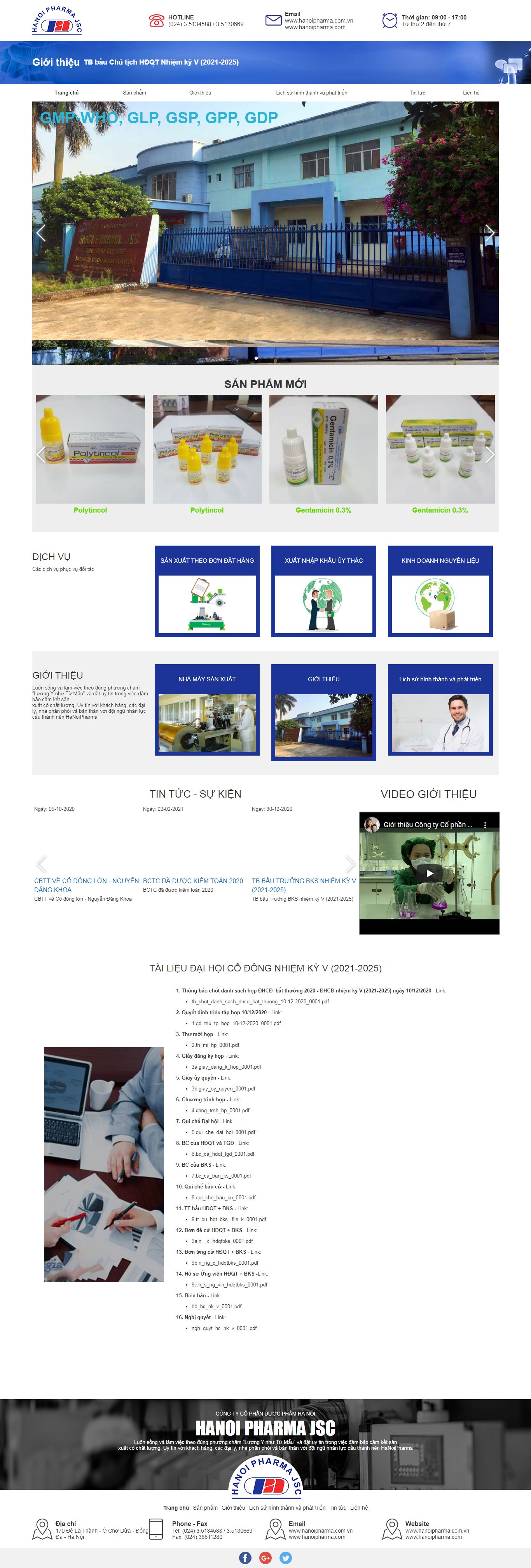 Thiết kế Website Web công ty dược - hanoipharmacomvn