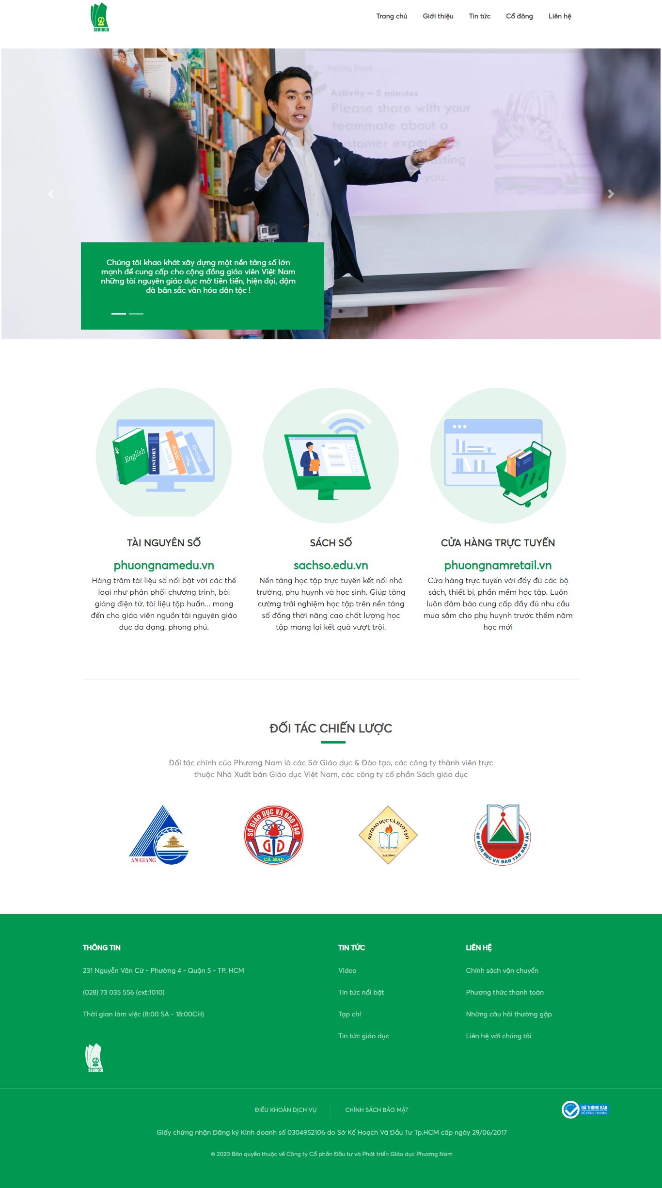 Thiết kế Website Web phương nam - phuongnameduvn