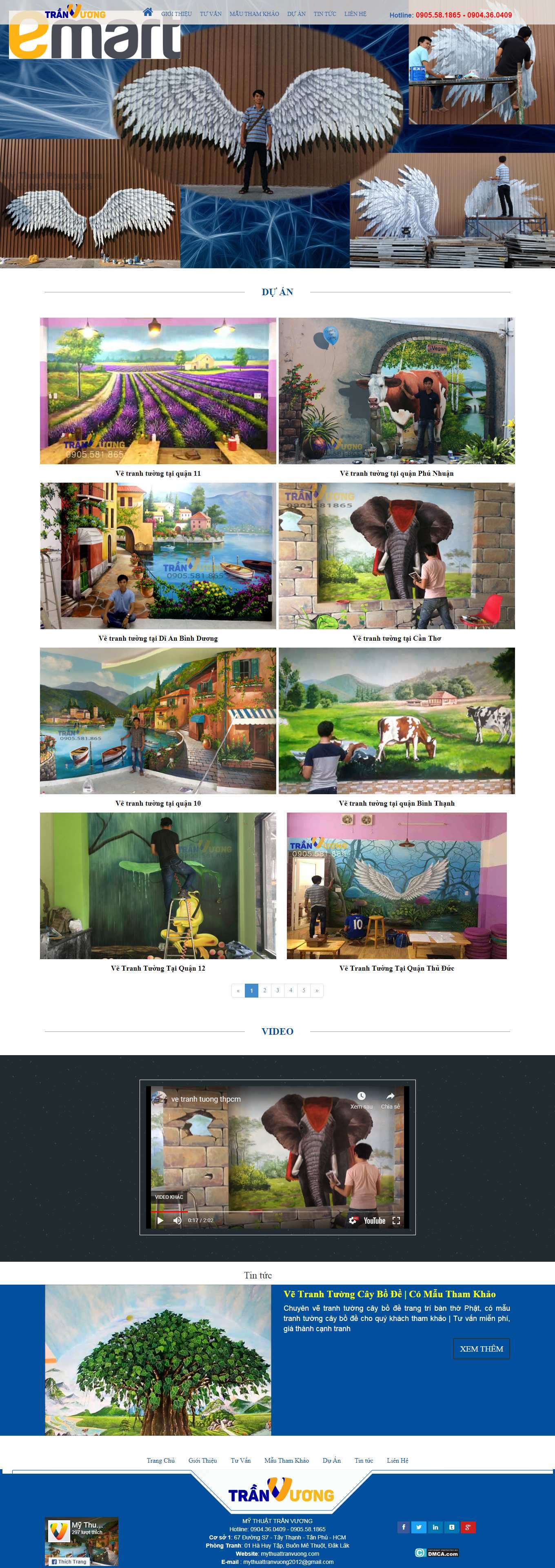 Thiết kế Website web vẽ tranh tường - mythuattranvuongcom