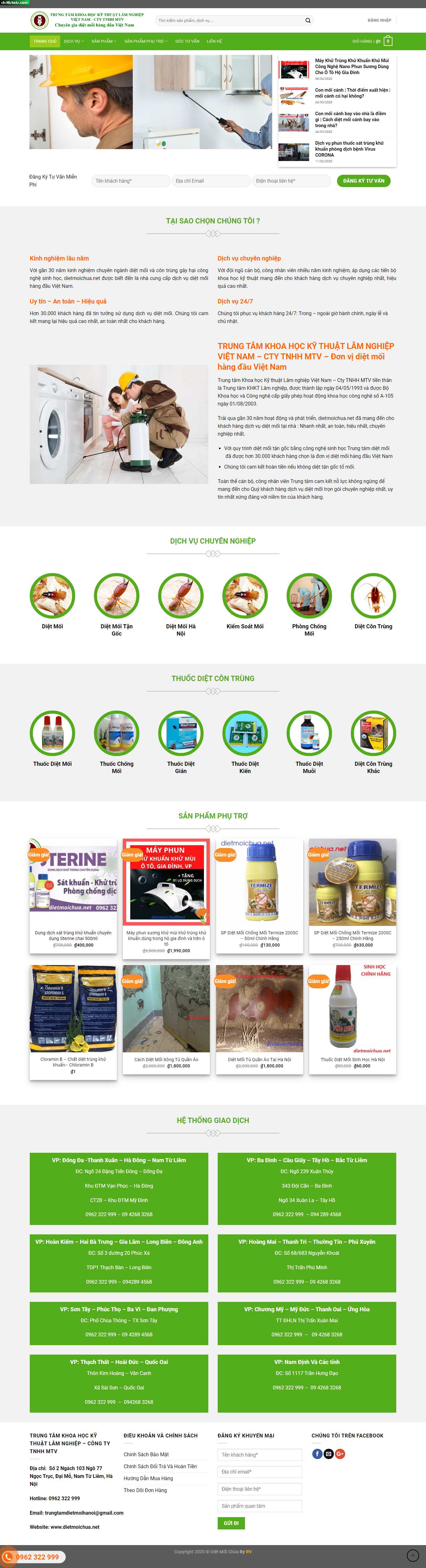 [dietmoidaitoanviet] Thiết kế Website web công ty diệt côn trùng - dietmoichuanet
