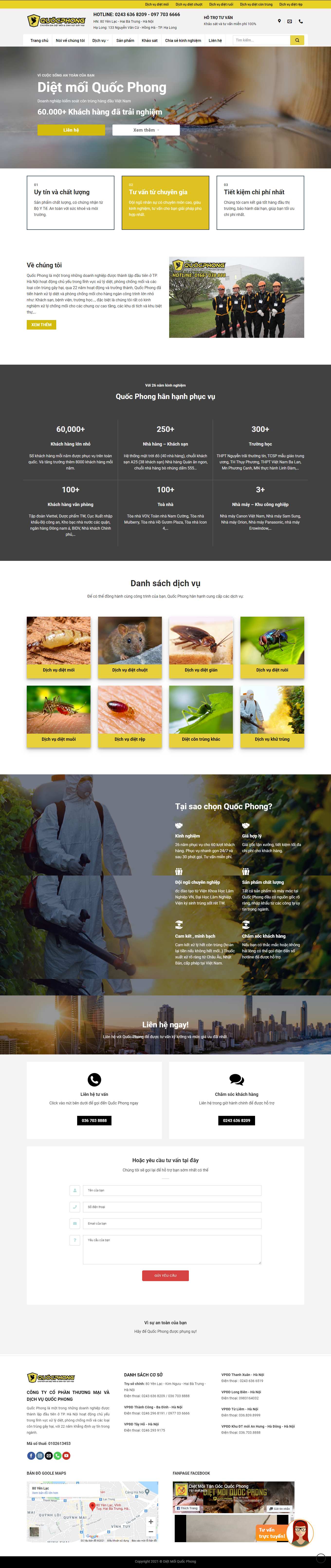 Thiết kế Website web công ty diệt muỗi - dietmoiquocphongvn