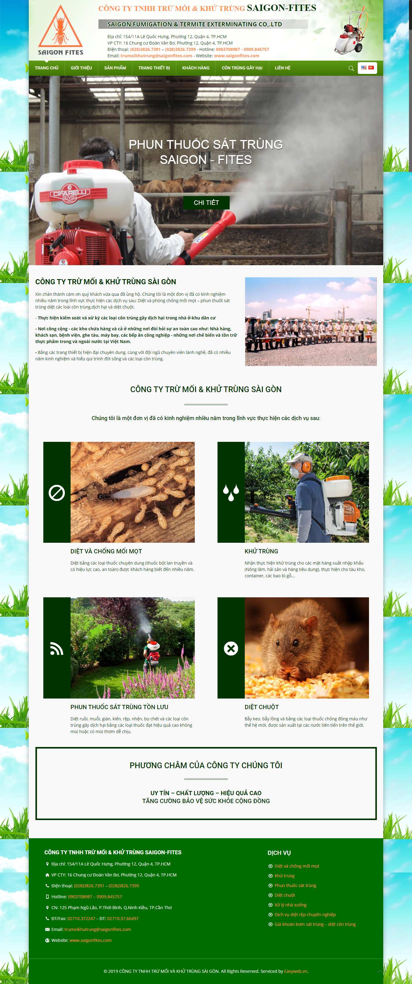 Thiết kế Website web công ty diệt muỗi - saigonfitescom