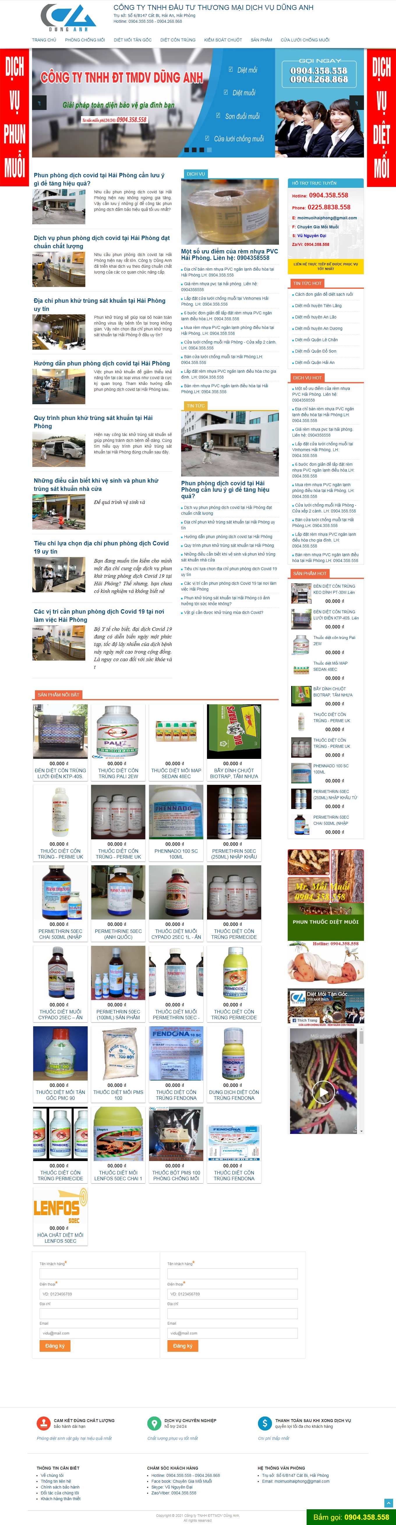 Thiết kế Website web công ty diệt muỗi - moimuoihaiphongcom