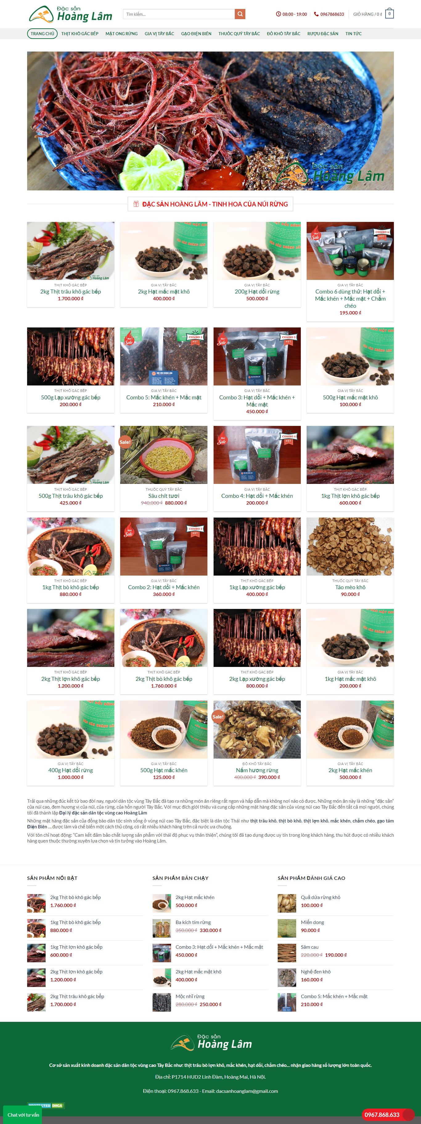 Thiết kế Website Web bán đặc sản 3 miền - dacsantaybacorg