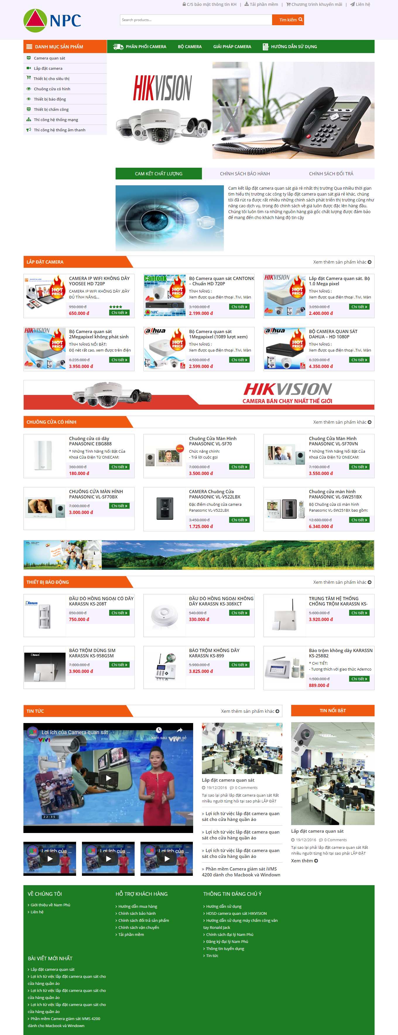 Thiết kế Website web camera giám sát - namphuvn