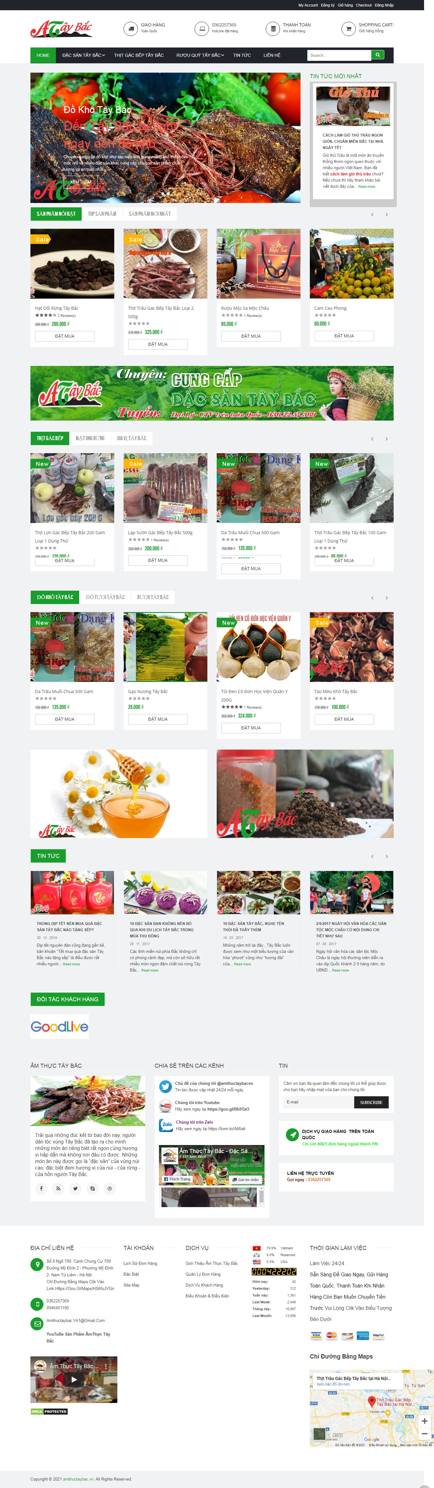 Thiết kế Website Web bán đặc sản 3 miền - amthuctaybacvn