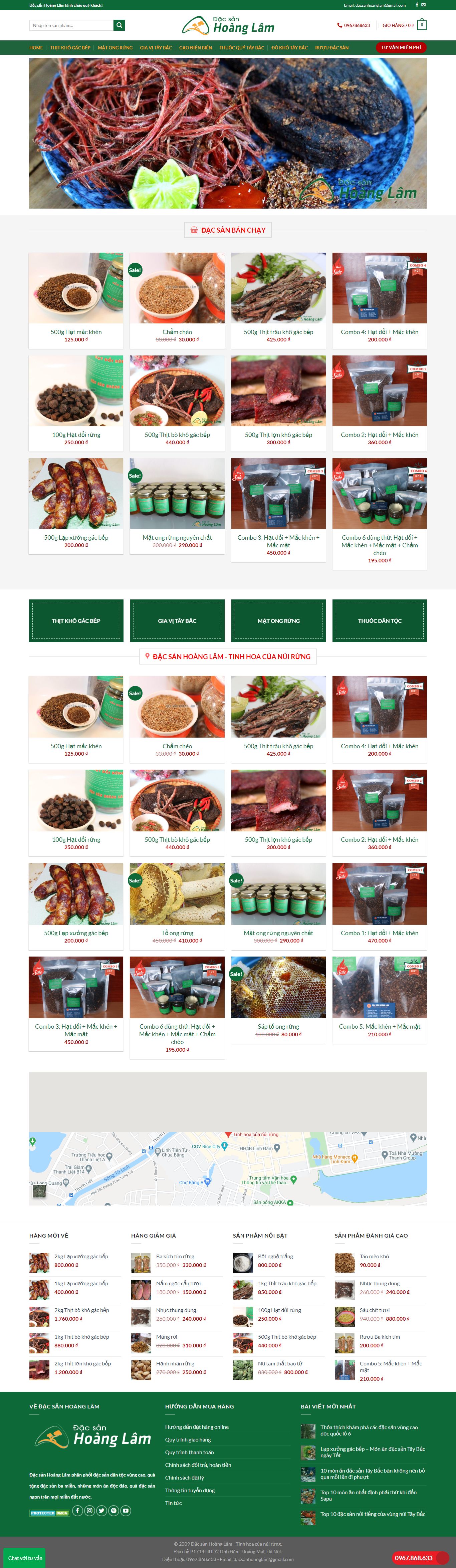 Thiết kế Website Web bán đặc sản 3 miền - dacsandantocnet