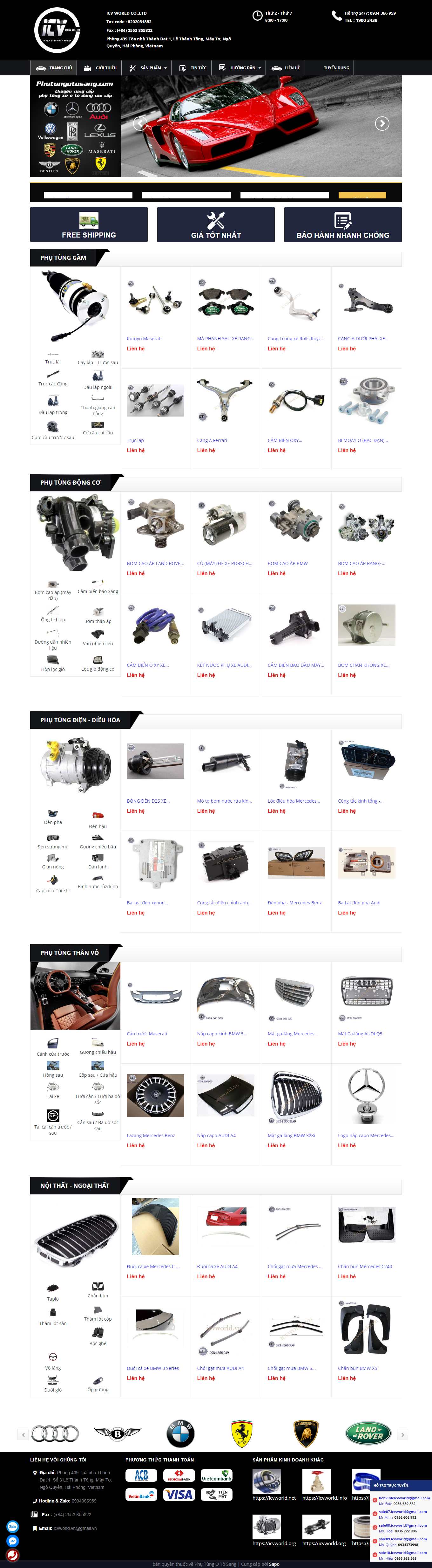 Thiết kế Website web đồ chơi xe hơi - phutungotosangcom