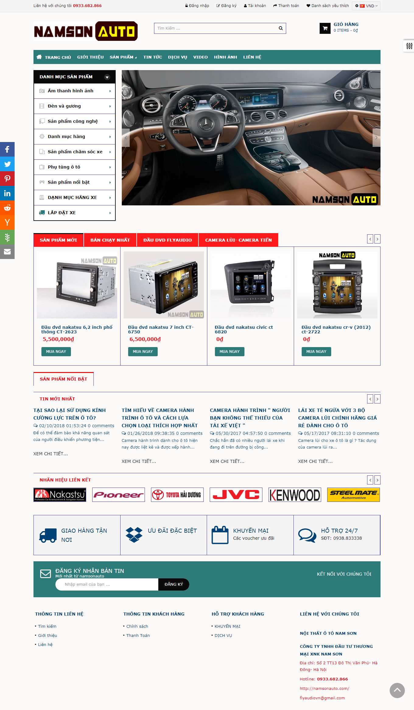 Thiết kế Website web đồ chơi xe hơi - namsonautocom