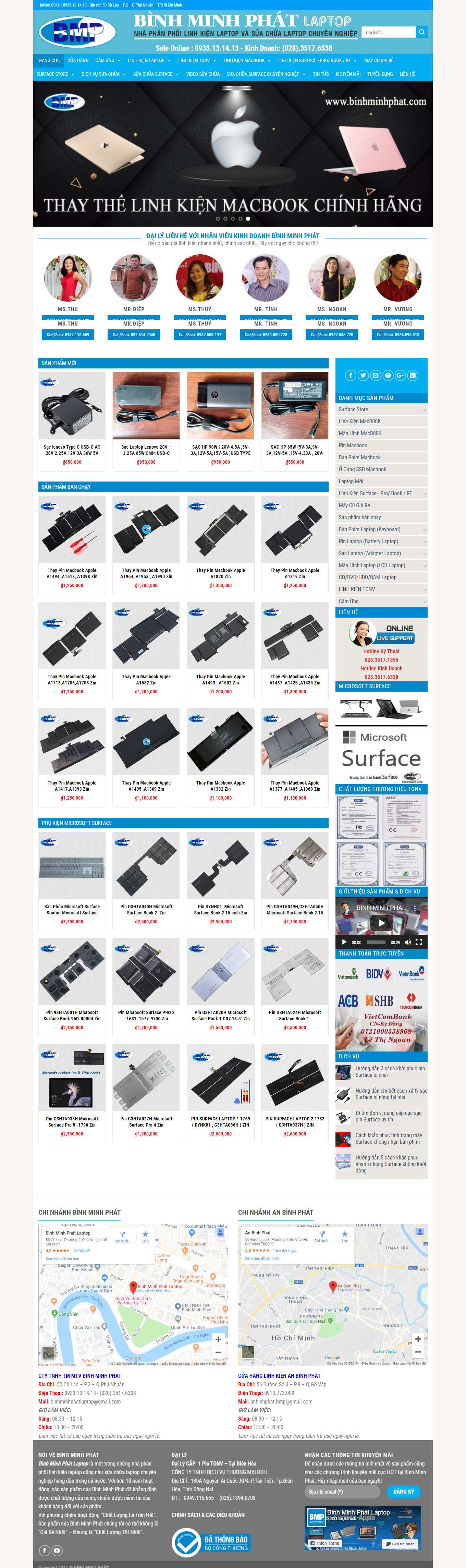 [truongancomputer] Thiết kế Website web linh kiện máy tính - binhminhphatcom
