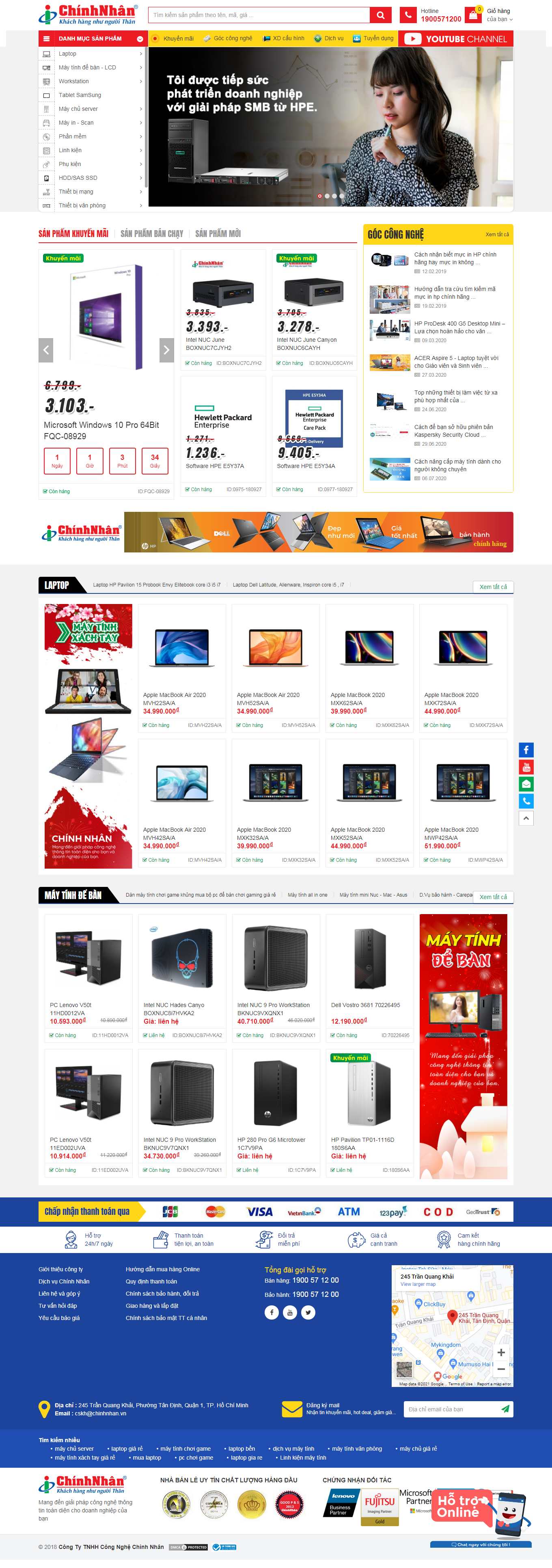 [truongancomputer] Thiết kế Website web linh kiện máy tính - wwwchinhnhanvn