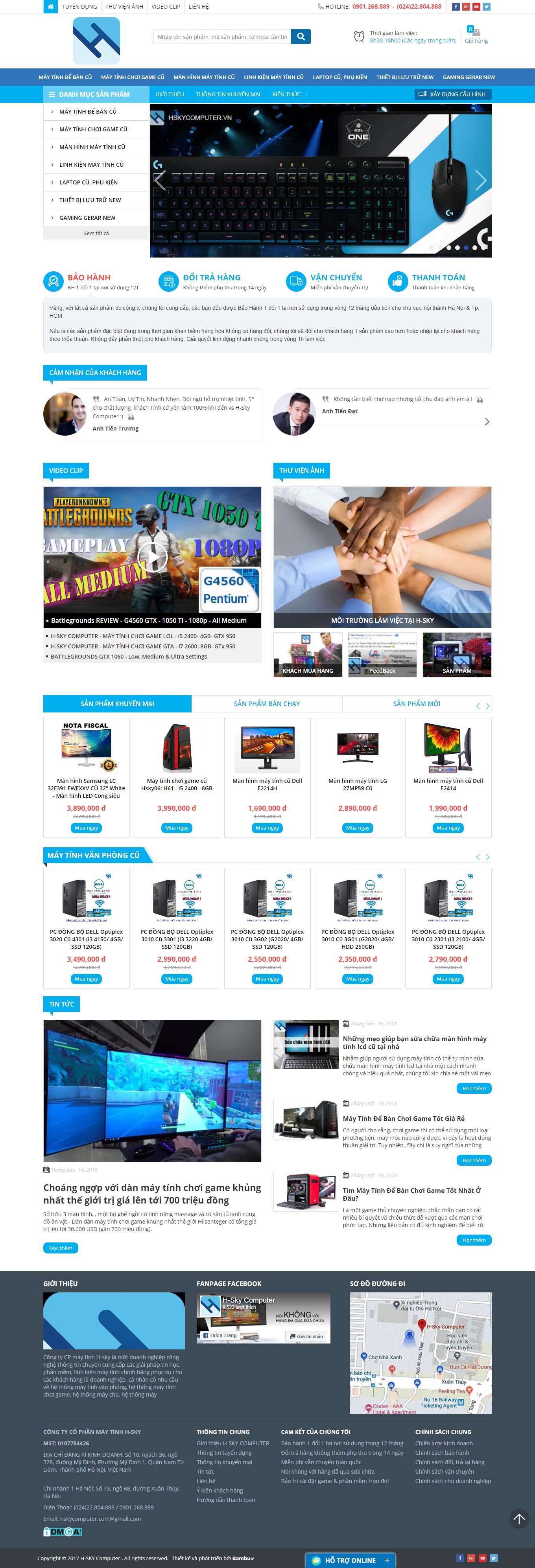 [truongancomputer] Thiết kế Website web linh kiện máy tính - wwwhskycomputercom