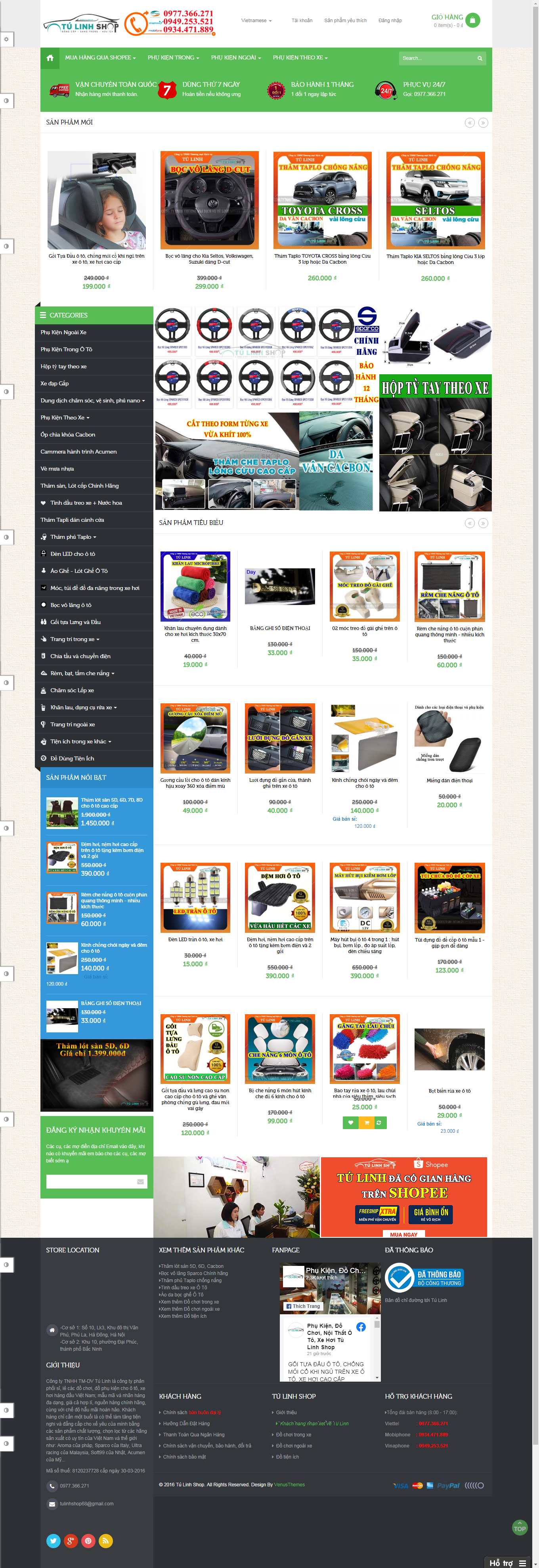 Thiết kế Website web đồ chơi xe hơi - tulinhvn