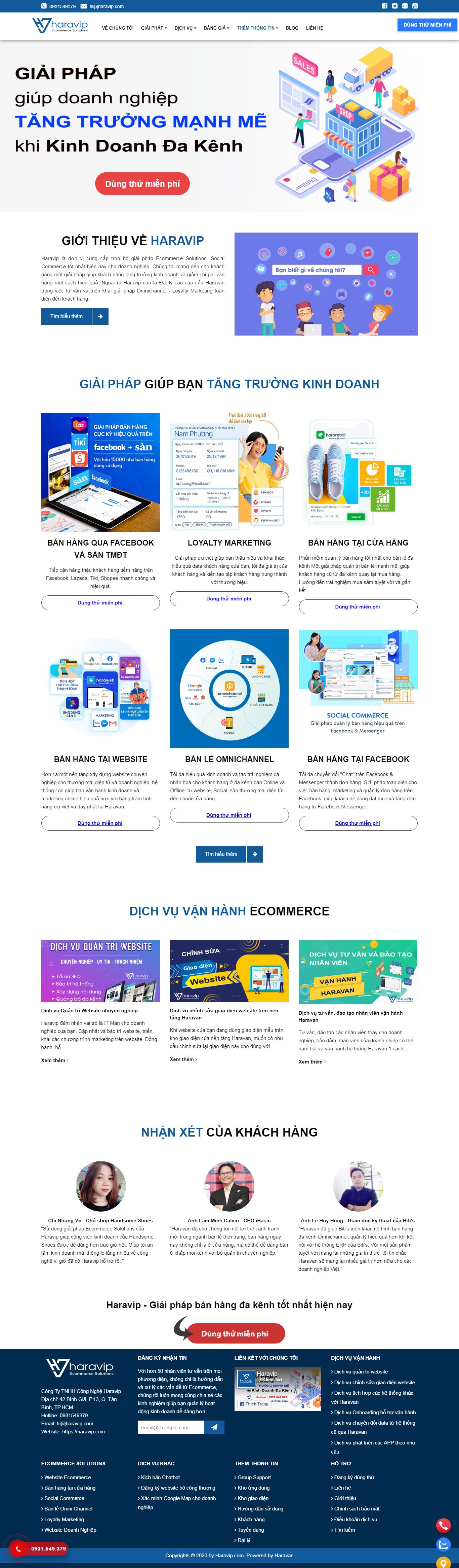 Thiết kế Website web haravan - haravipcom