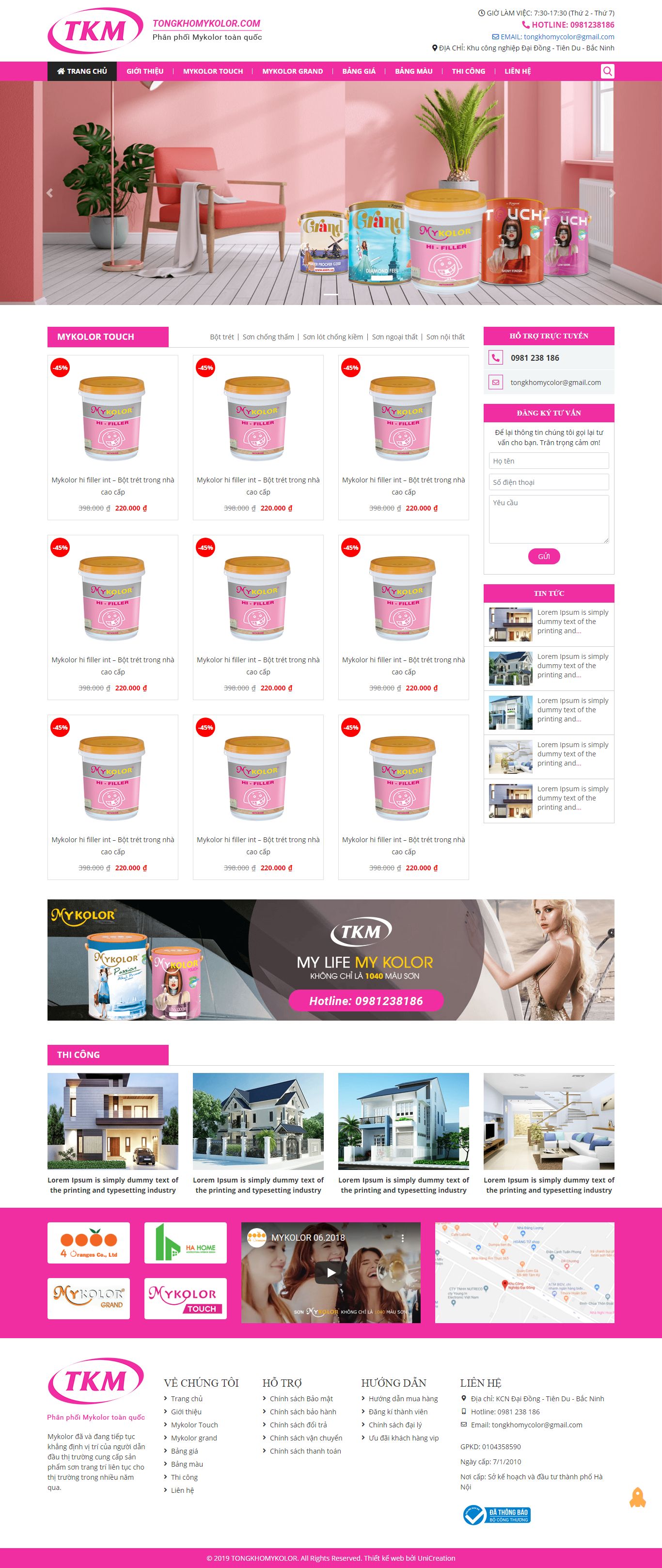 Thiết kế Website web bigweb - tongkhomykolorgiaodiendepcom