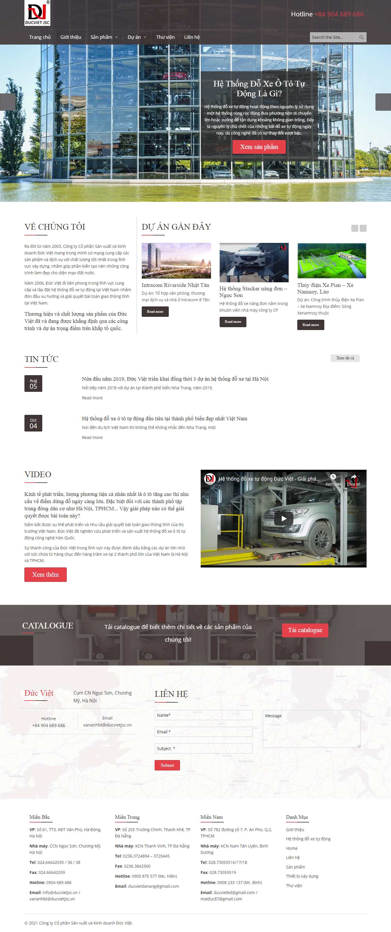 Thiết kế Website web bãi đỗ xe tự động - ducvietjscvn