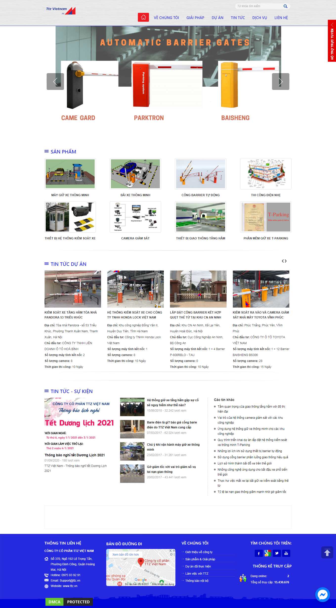 Thiết kế Website web bãi đỗ xe tự động - ttzvn