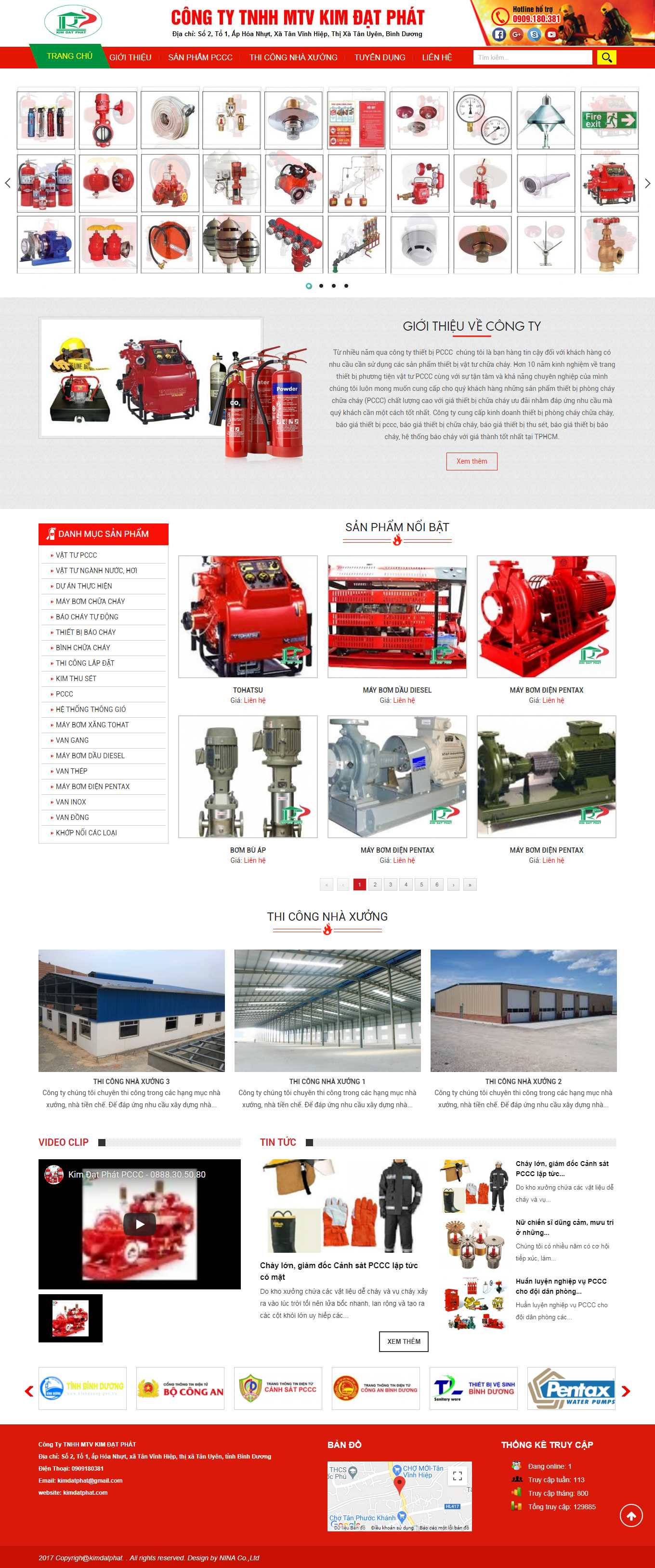 Thiết kế Website web thiết bị phòng cháy - kimdatphatcom