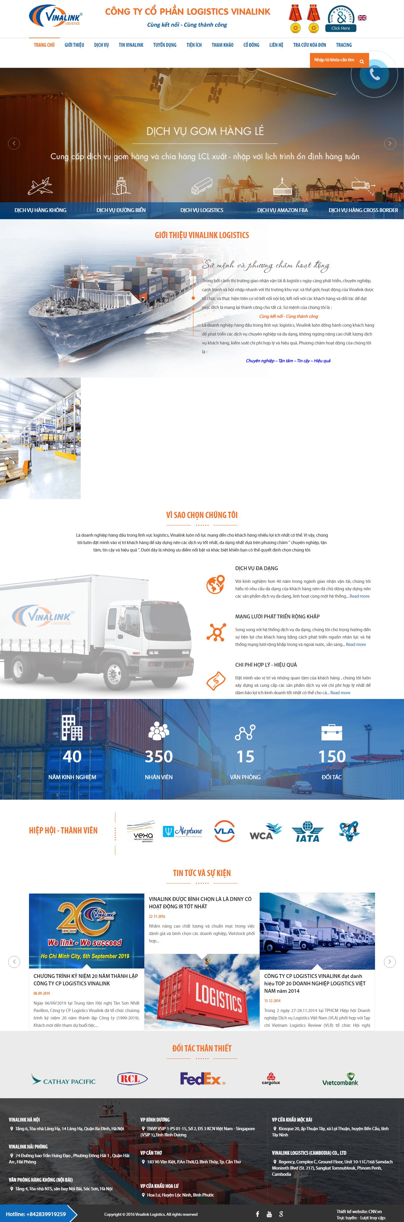 Thiết kế Website web vinalink - vinalinklogisticscom