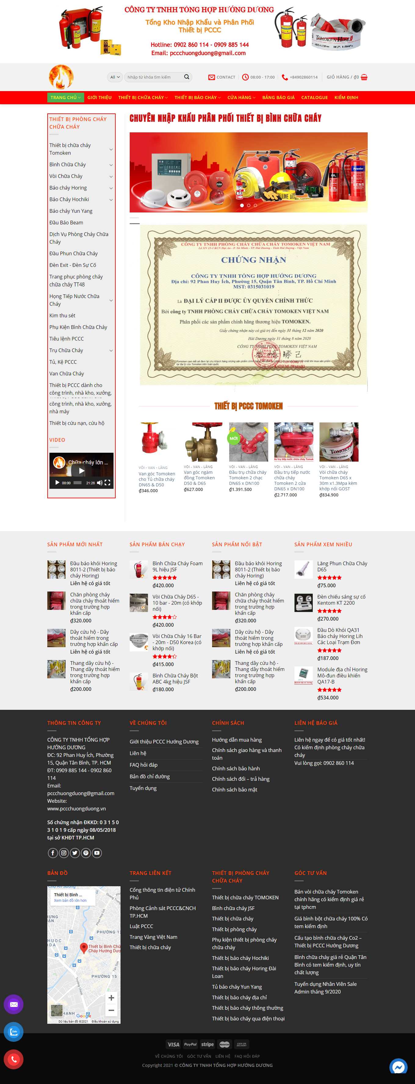 Thiết kế Website web thiết bị phòng cháy - pccchuongduongvn