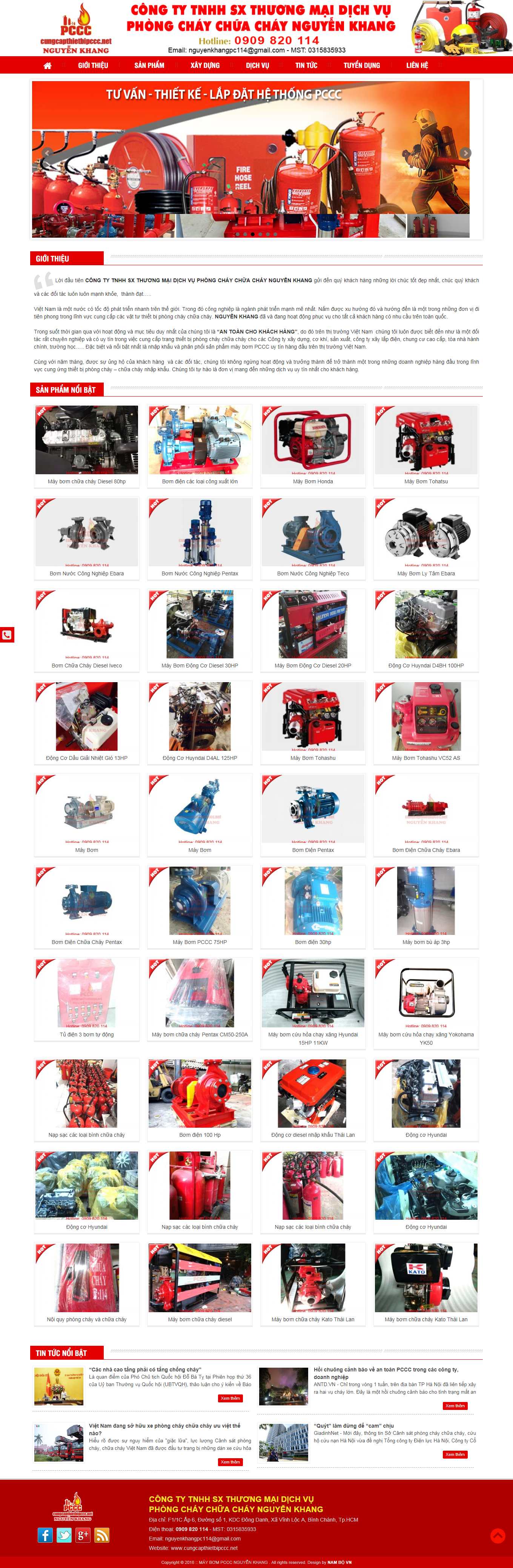 Thiết kế Website web thiết bị phòng cháy - cungcapthietbipcccnet