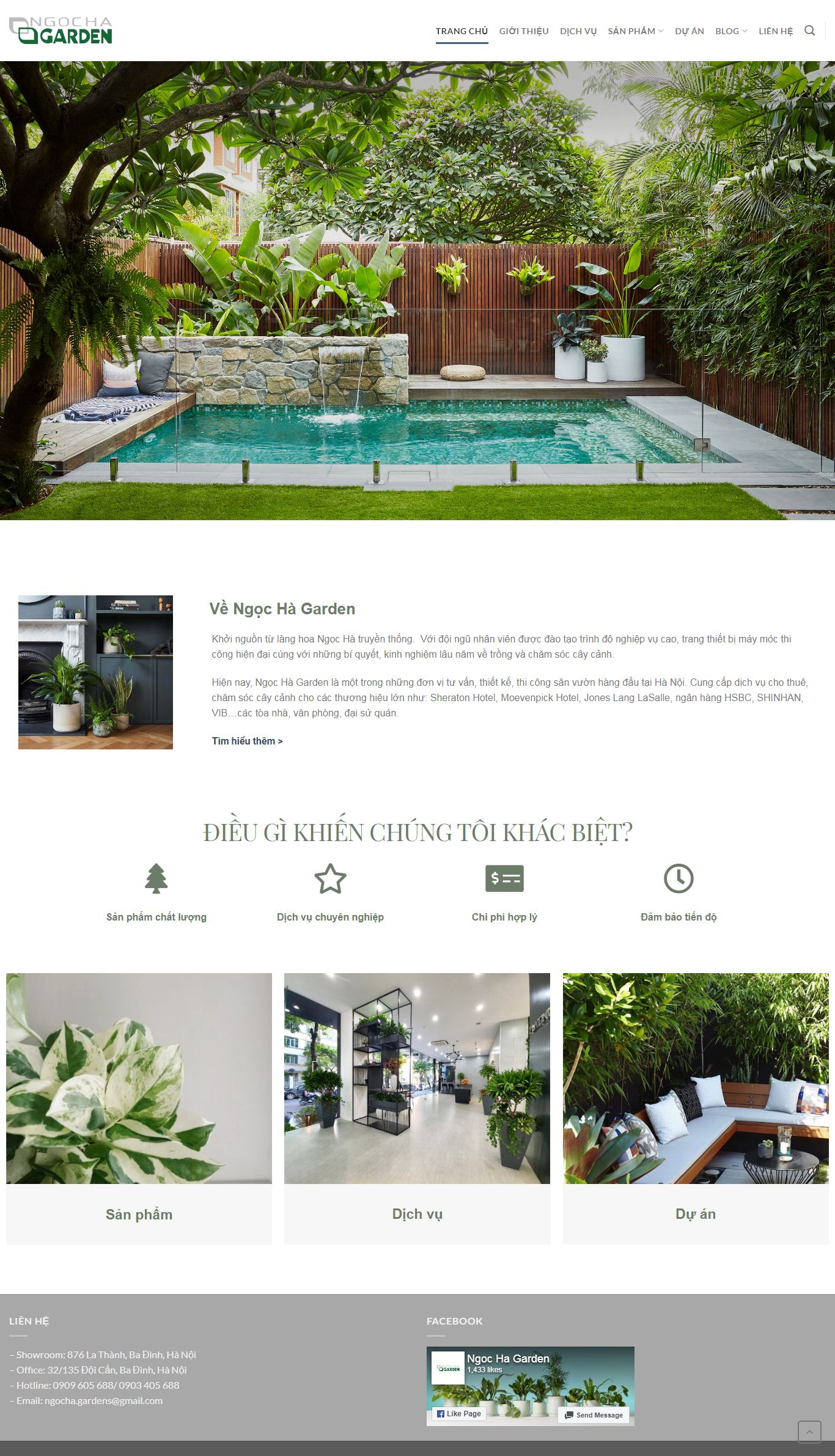 Thiết kế Website web mona - ngochagardencom