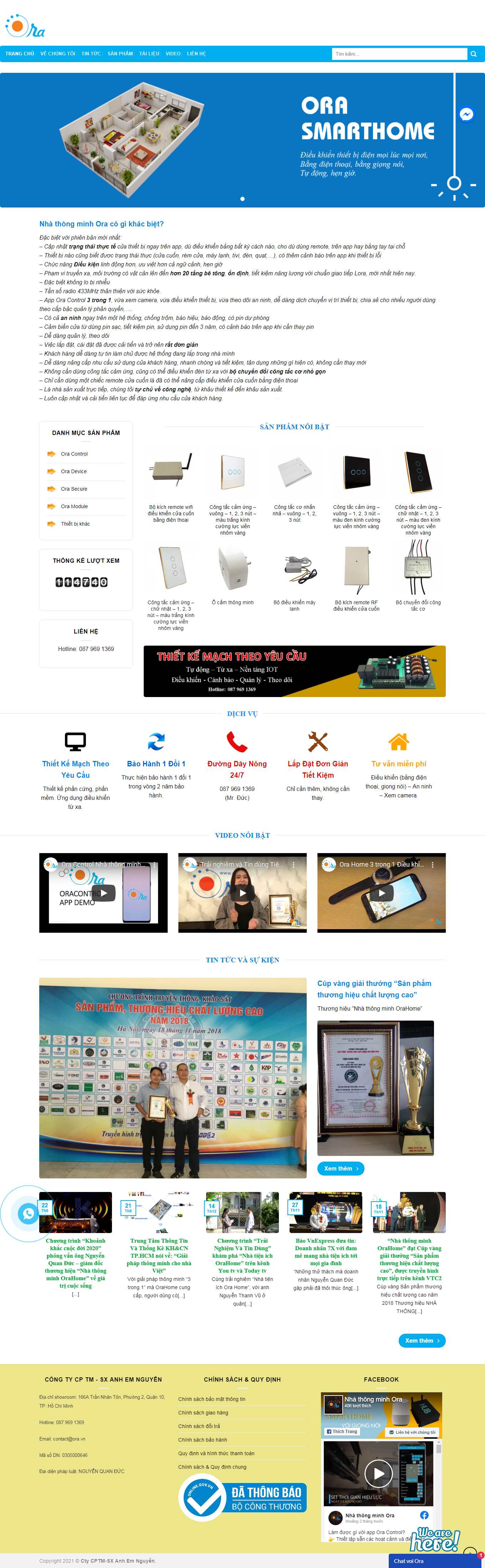 Thiết kế Website web hệ thống nhà thông minh - oravn
