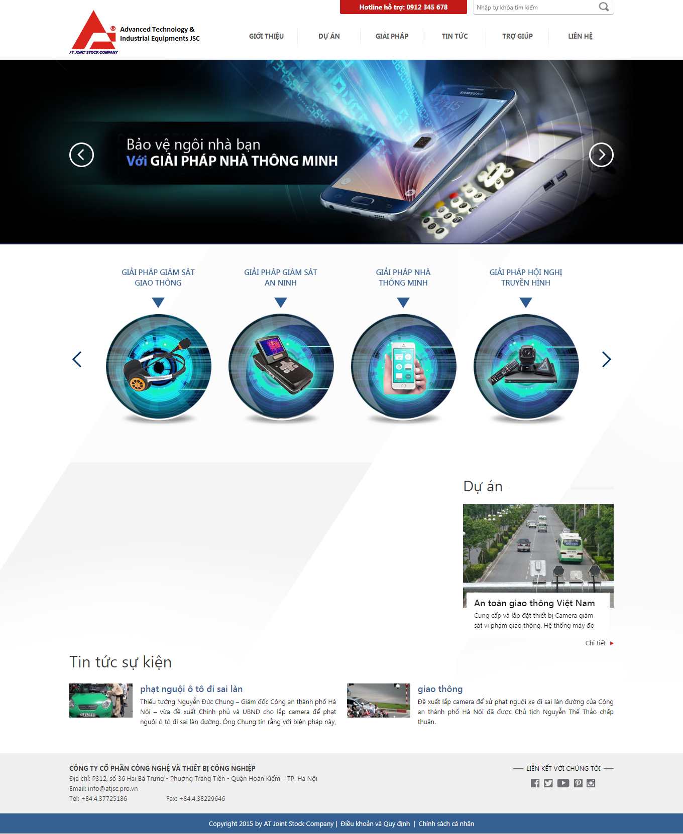 Thiết kế Website web hệ thống nhà thông minh - atjscprovn