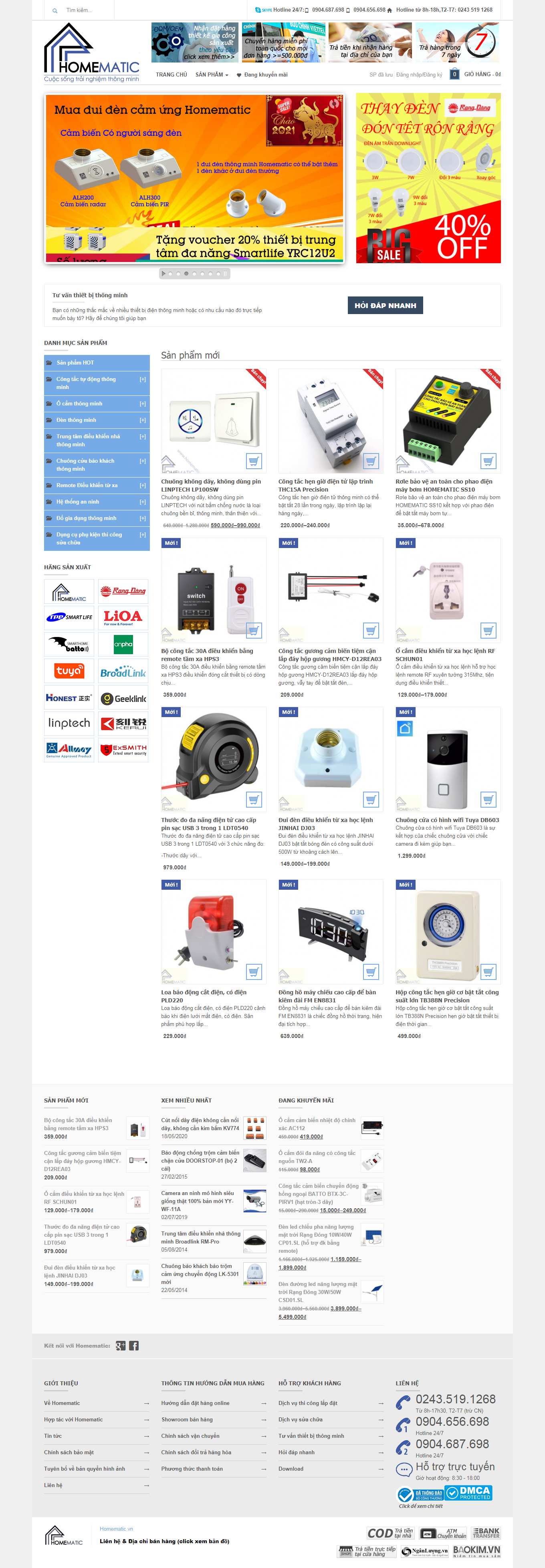 Thiết kế Website web hệ thống nhà thông minh - homematicvn