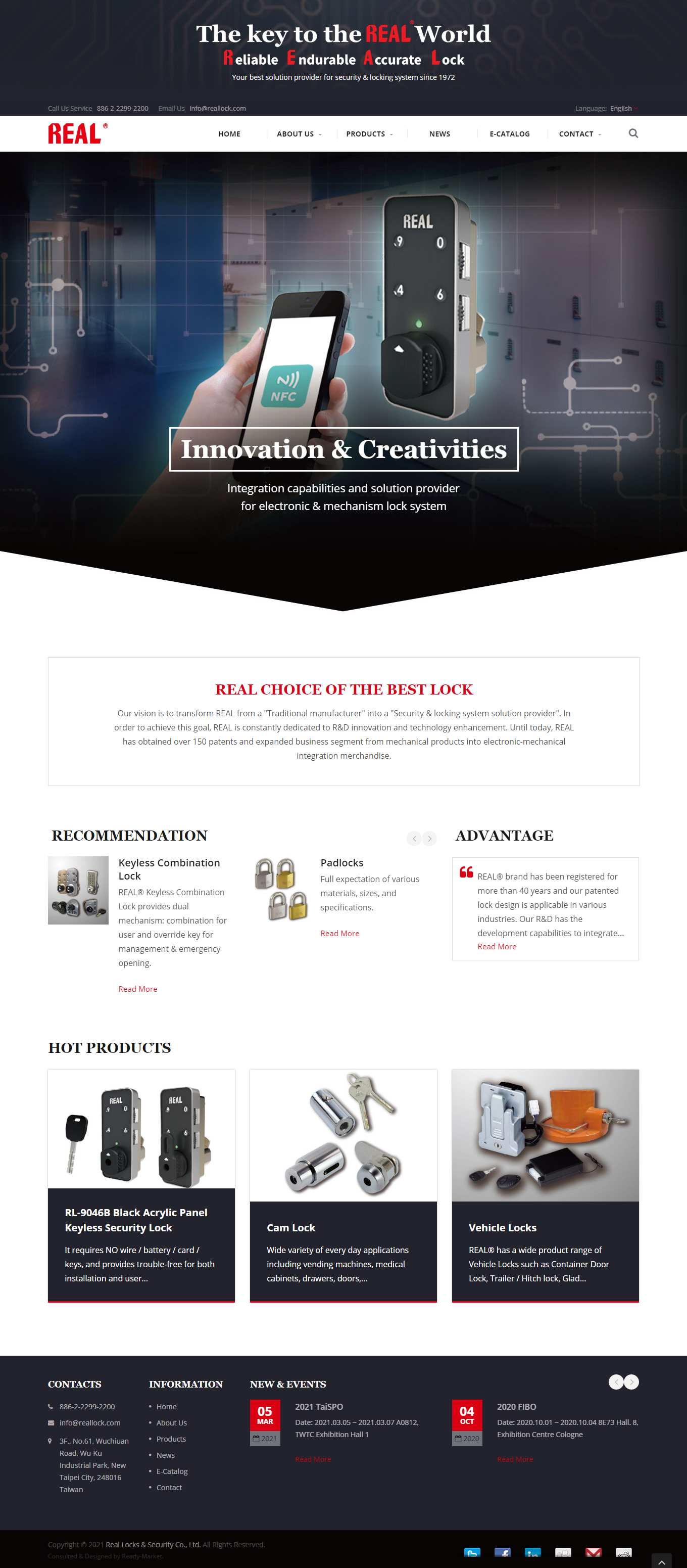 Thiết kế Website web bán khóa điện tử - wwwreallockcom