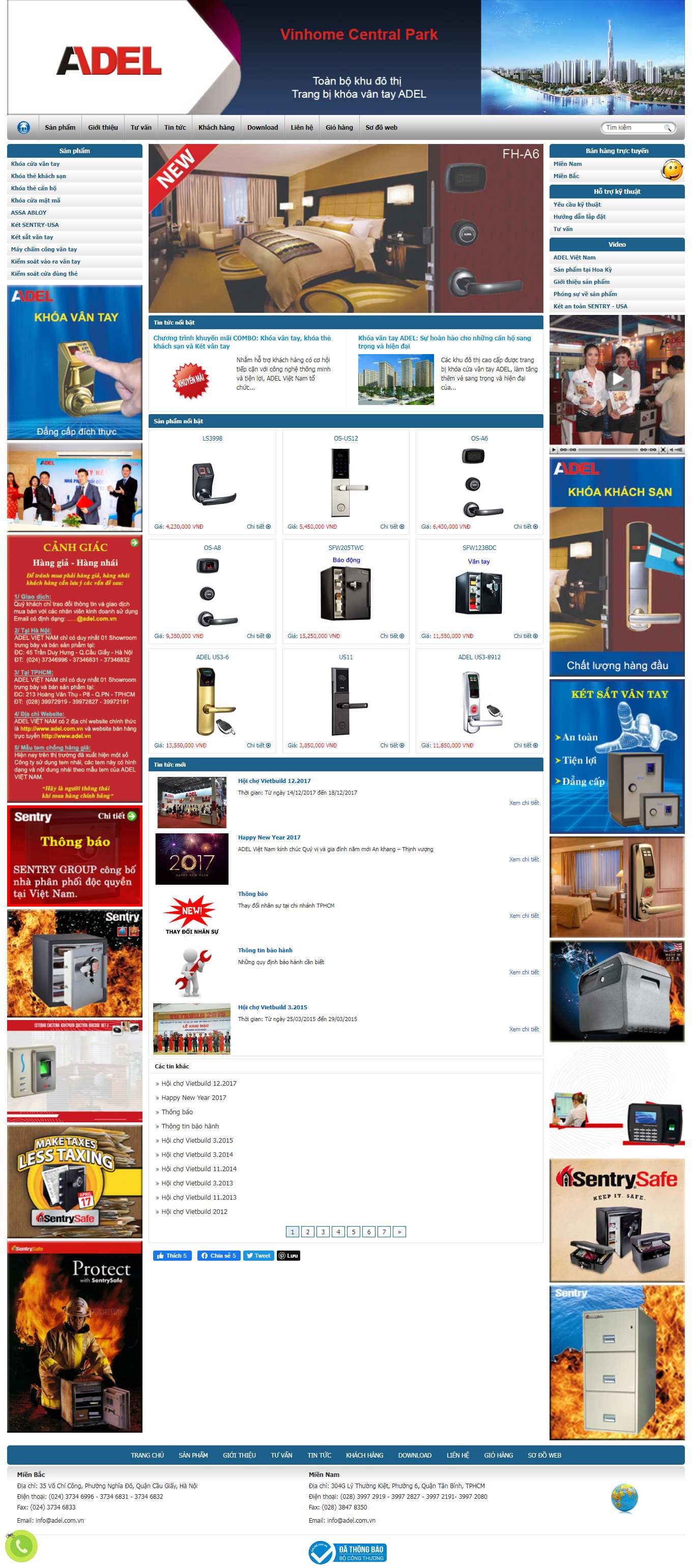 Thiết kế Website web bán khóa điện tử - wwwkhoavantaycomvn