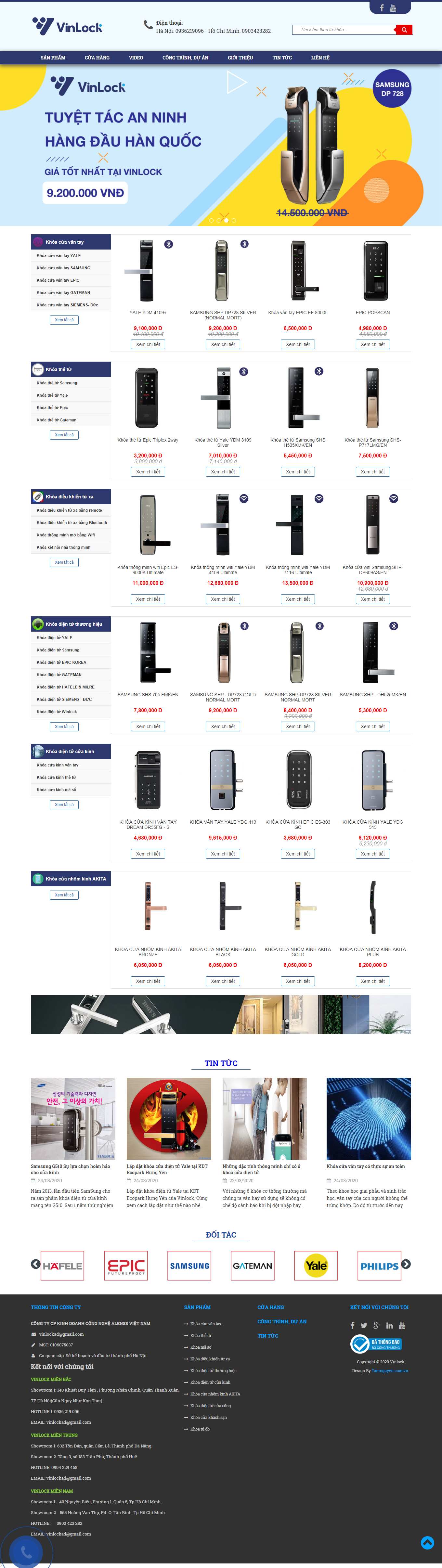Thiết kế Website web bán khóa điện tử - vinlockvn