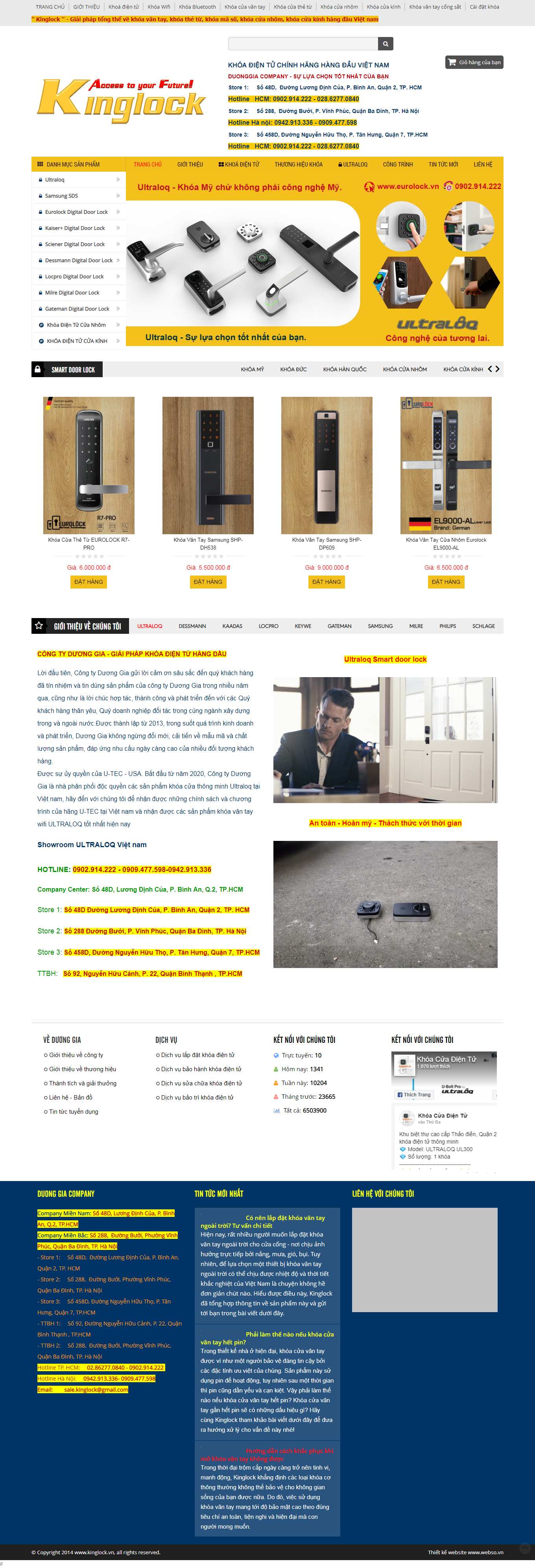 Thiết kế Website web bán khóa điện tử - kinglockvn