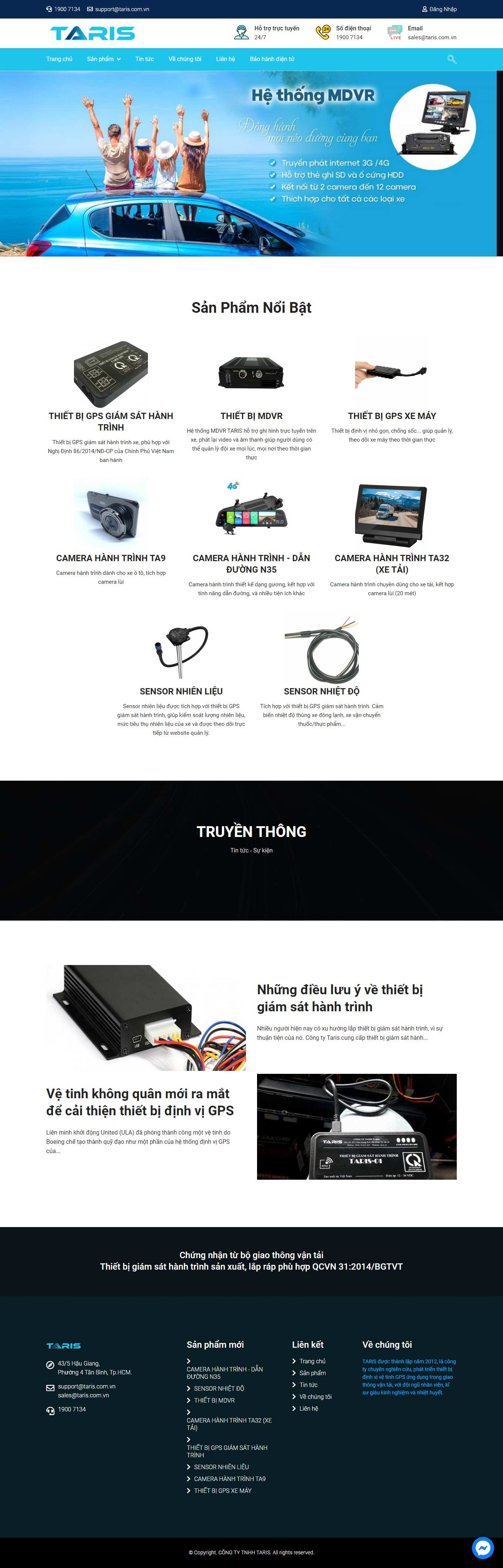 Thiết kế Website web thiết bị định vị GPS - gpstariscomvn