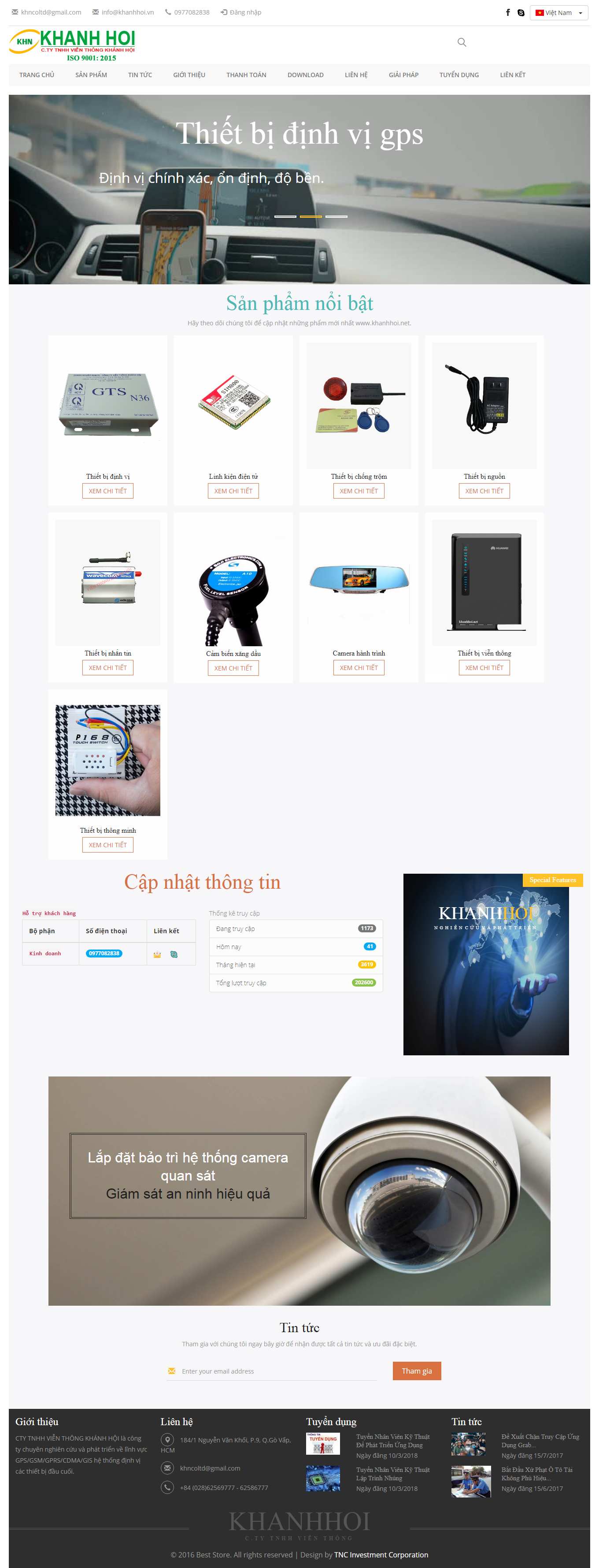 Thiết kế Website web thiết bị định vị GPS - khanhhoinet