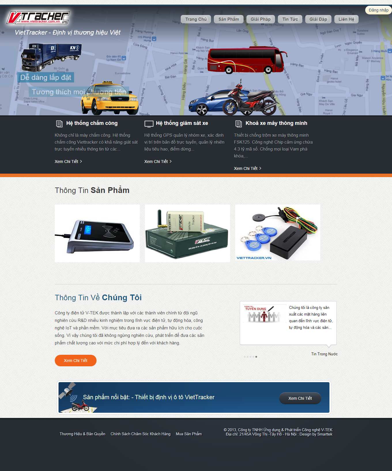 Thiết kế Website web thiết bị định vị GPS - viettrackervn