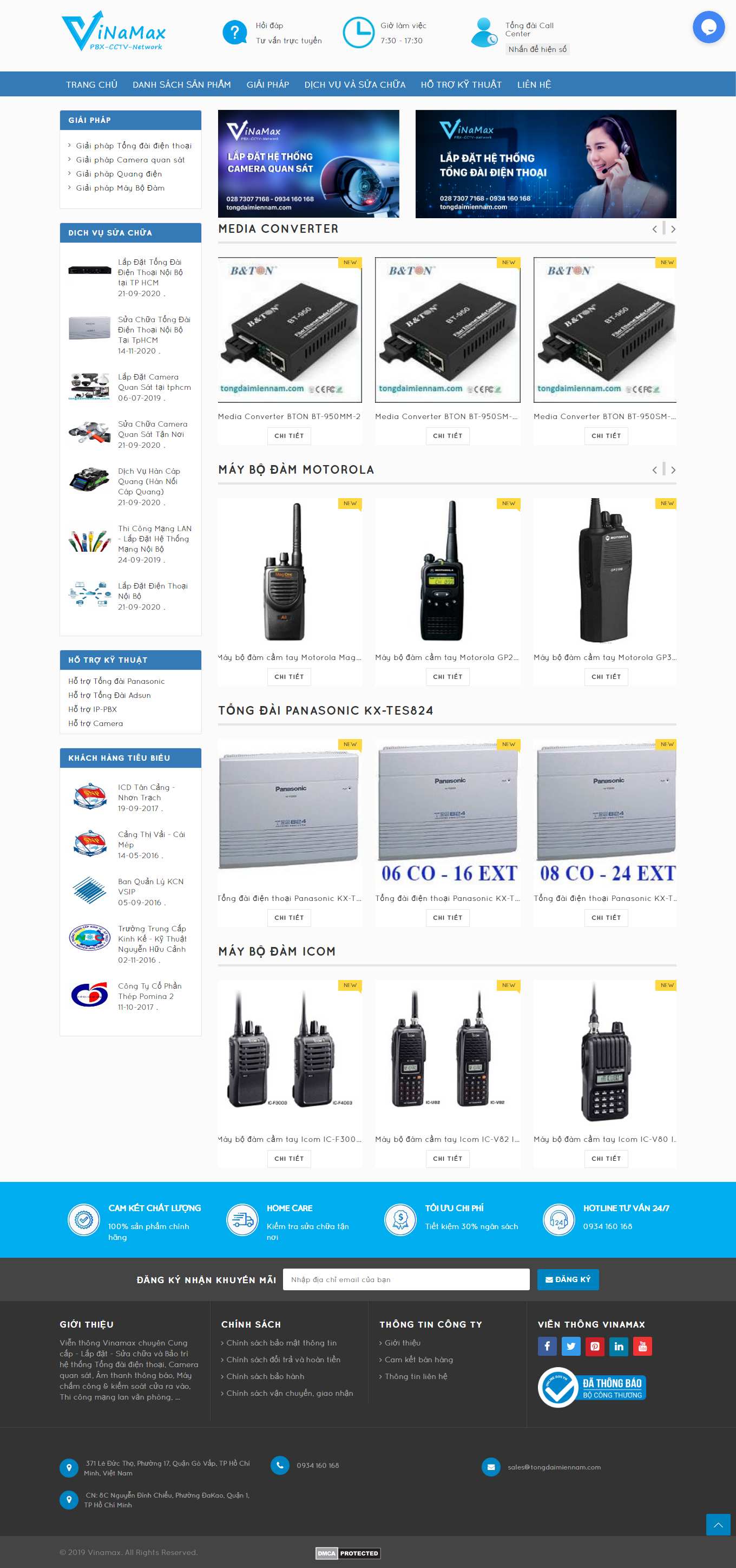 Thiết kế Website web bán bộ đàm - tongdaimiennamcom