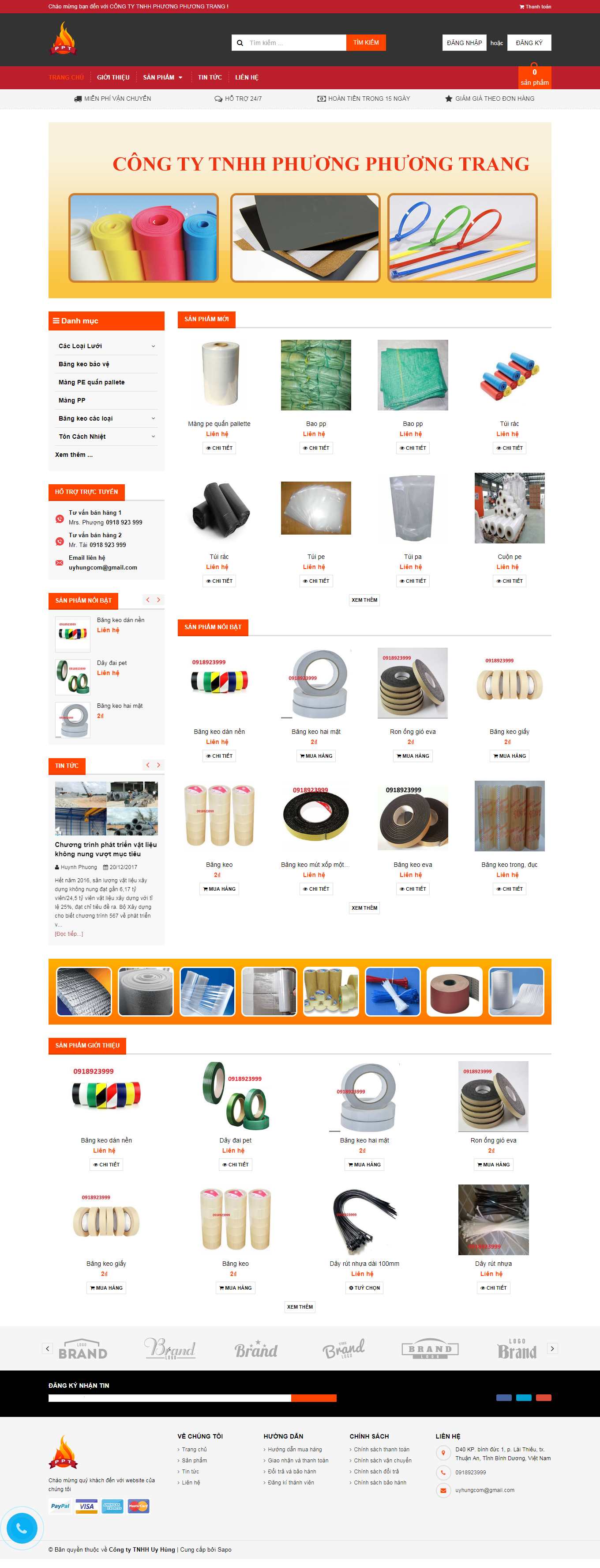 Thiết kế Website web bán băng keo công nghiệp - pecachnhietcom