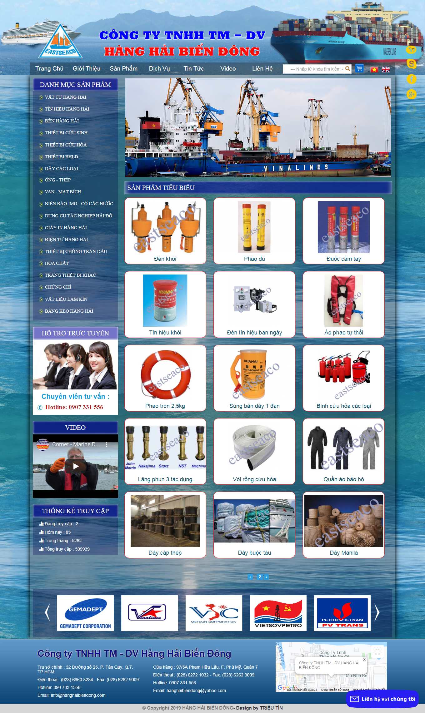 [dtmarinetek] Thiết kế Website web thiết bị hàng hải - eastseacocom