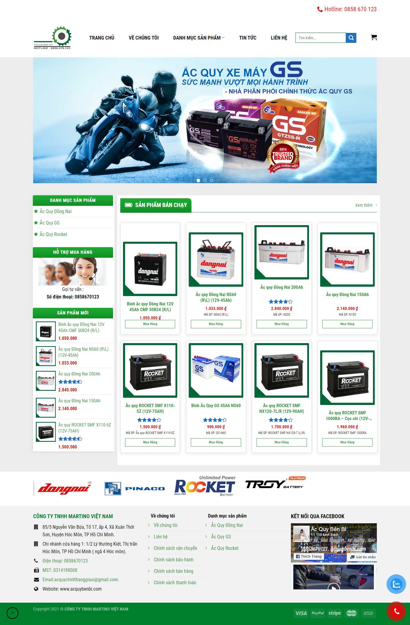 Thiết kế Website web ắc quy axit - acquybenbicom