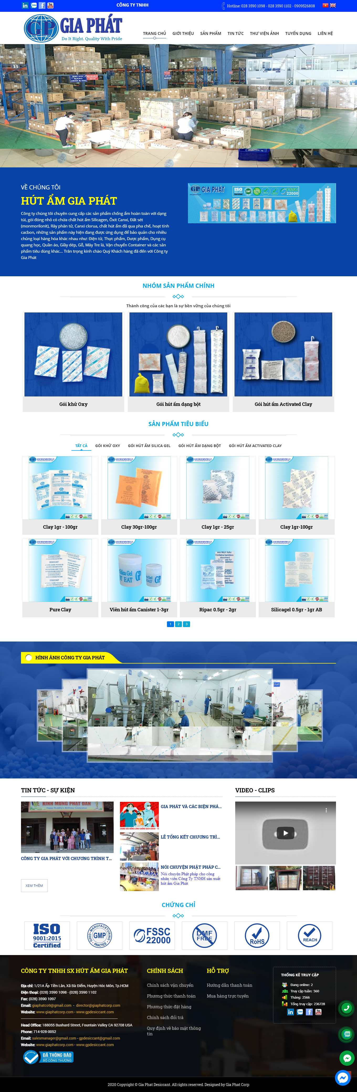 Thiết kế Website web hạt chống ẩm - giaphatcorpcom