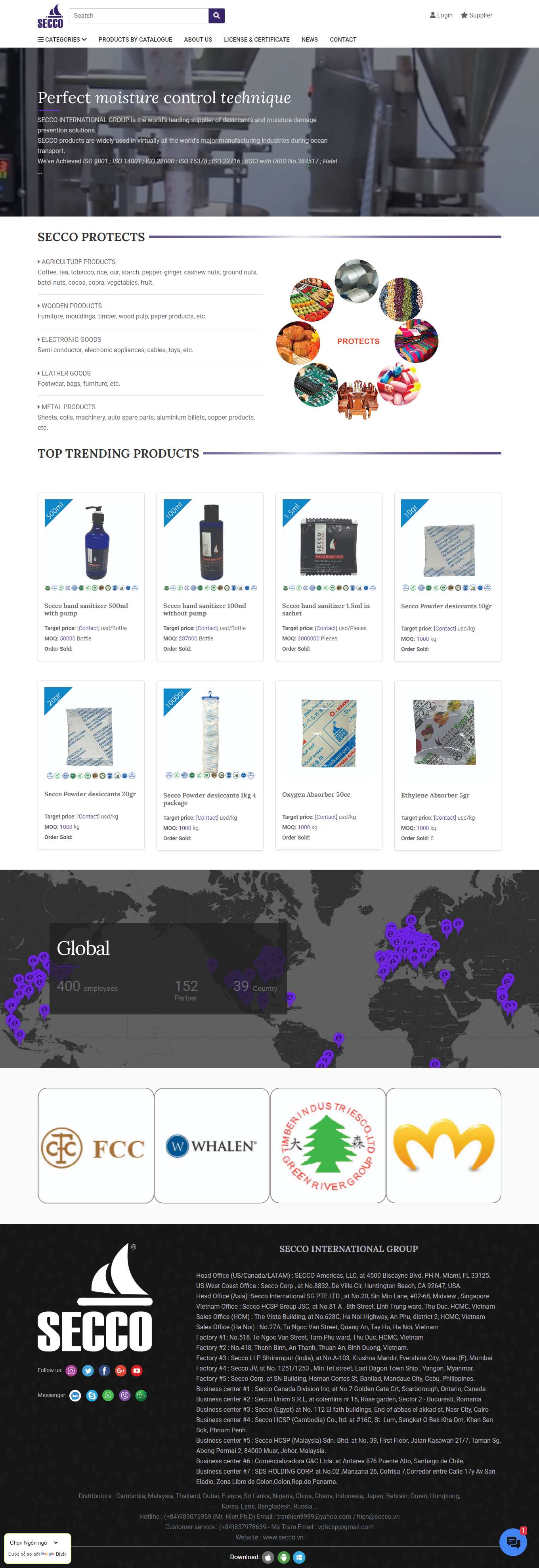 Thiết kế Website web hạt chống ẩm - seccovn